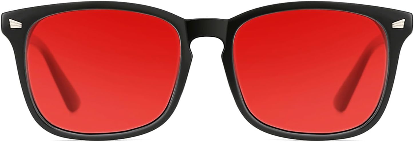 TIJN Sleep Glasses for 99.9% Blue Green Light Blocking Dual AR Coatings Red Lens...