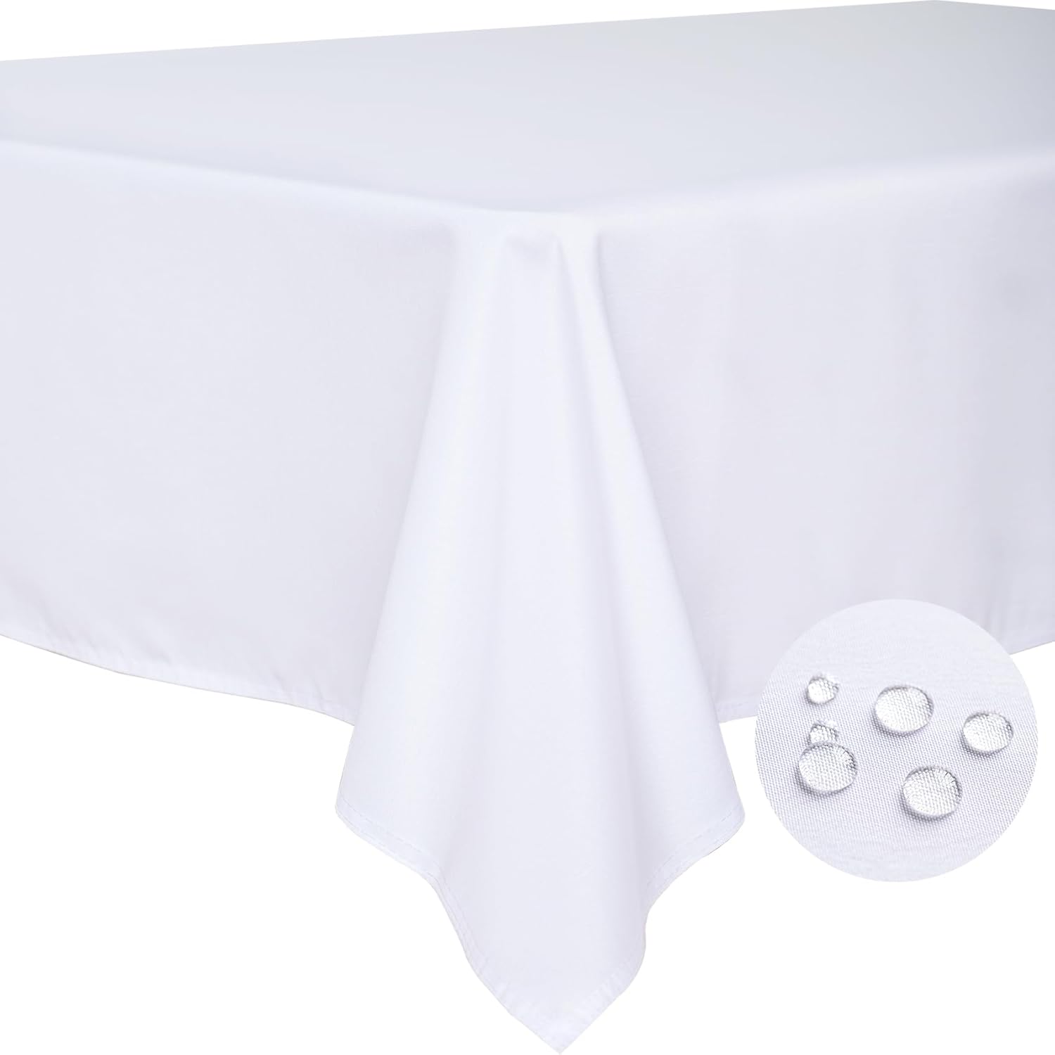 BYDOLL Table Cloth White 60x84 Inch Tablecloth for 6 Foot Rectangle Tables Outdo...