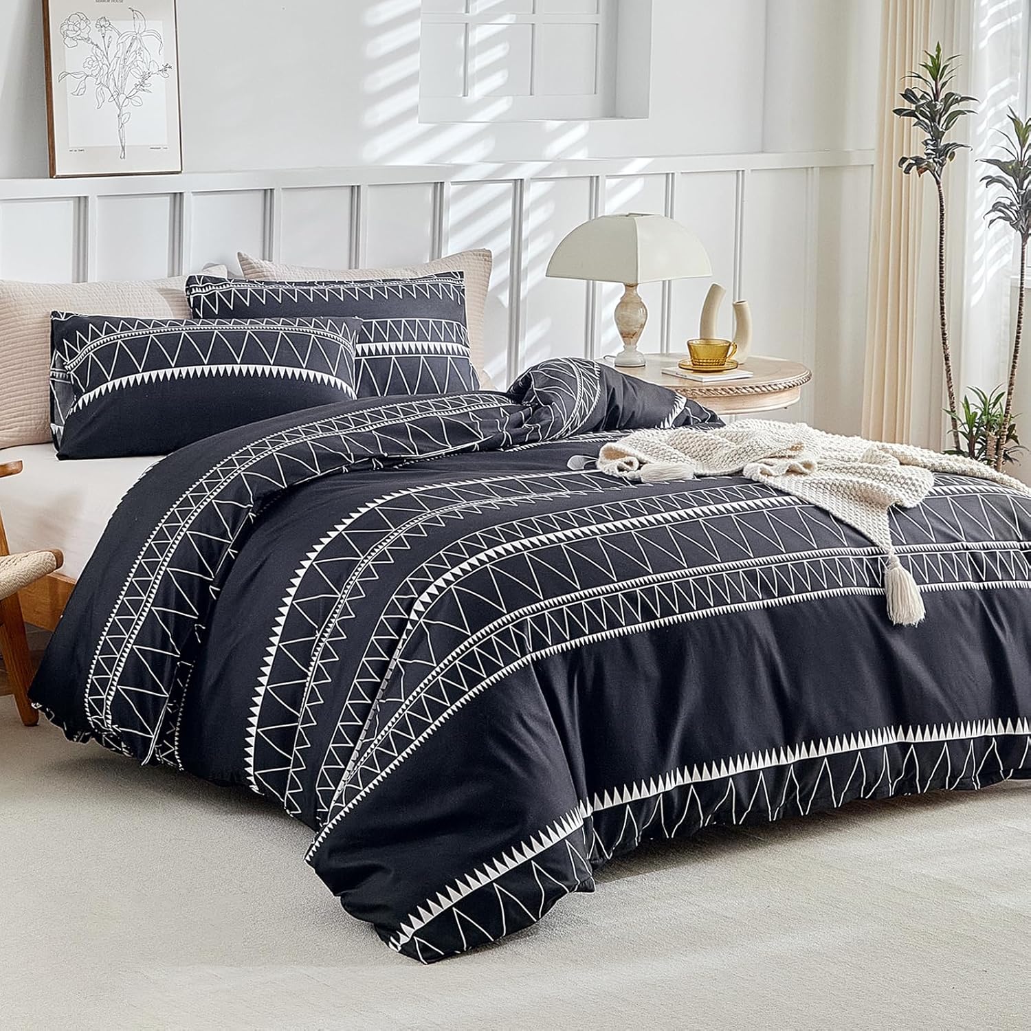 Lekesky Super King Duvet Cover Set Black Bedding Duvet Cover Sets Super King Siz...