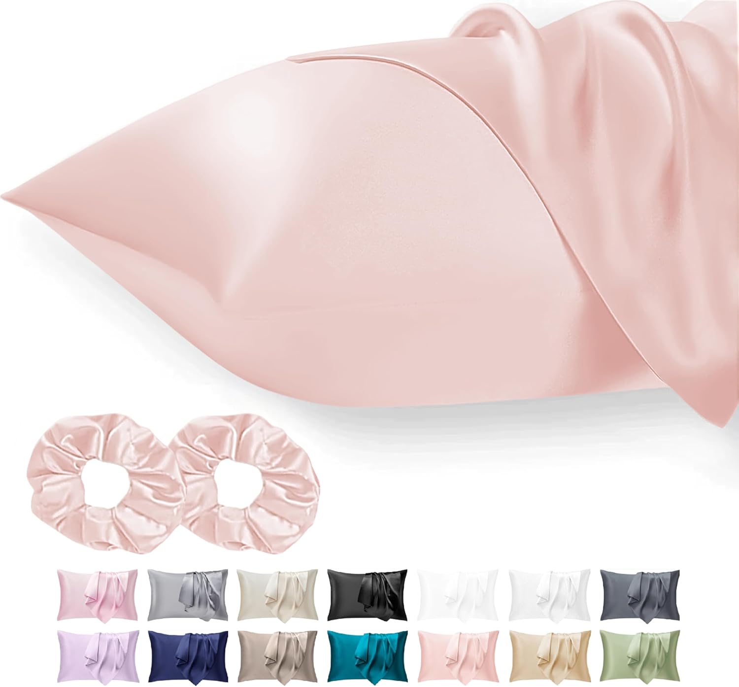 Seiwohl Satin Silk Pillowcases for Hair and Skin Coral Pillow cases 2 Pack with...