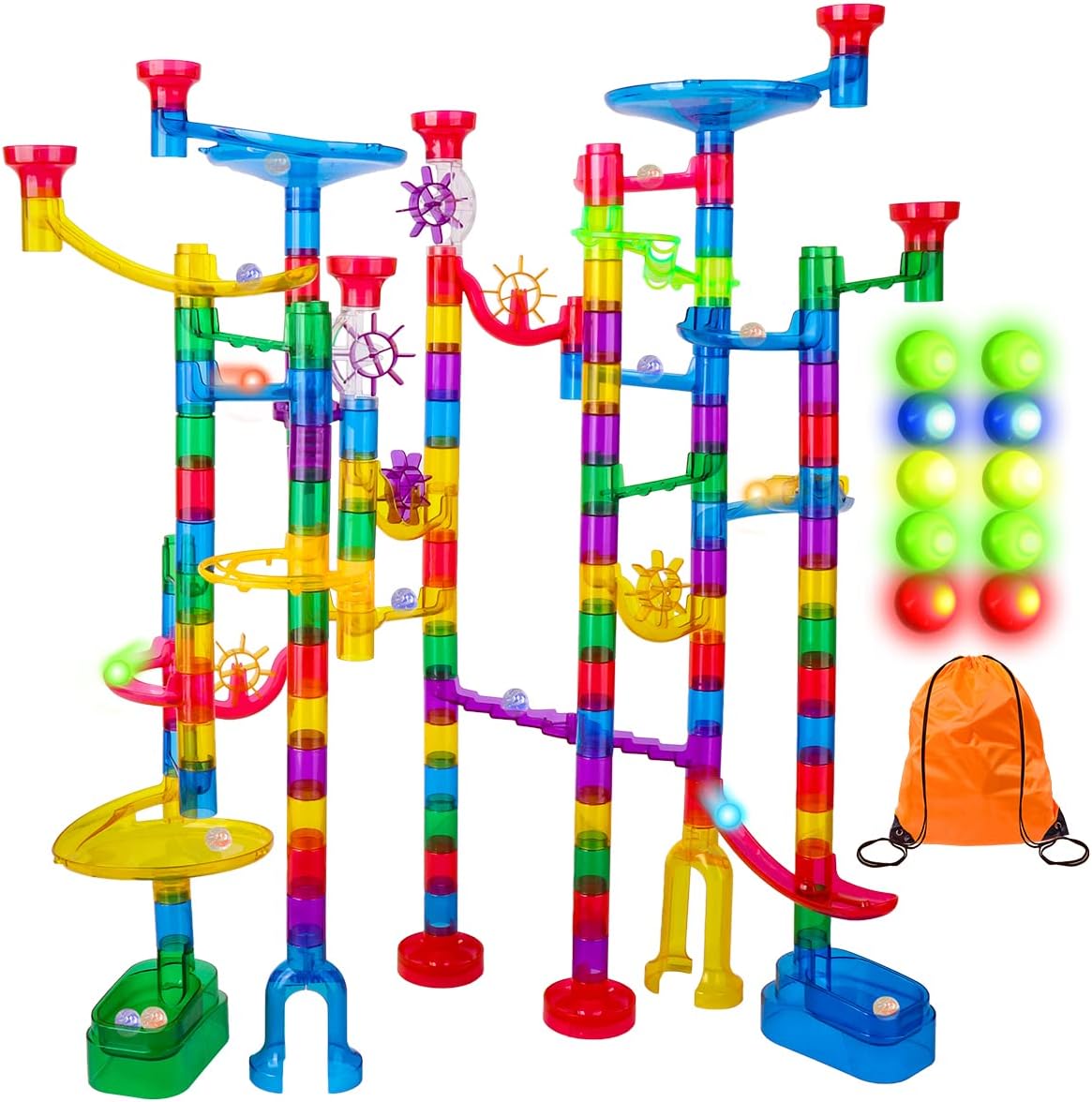 Meland Marble Run Sets for Kids - 153Pcs Marble Race Track Marble Maze Madness G...