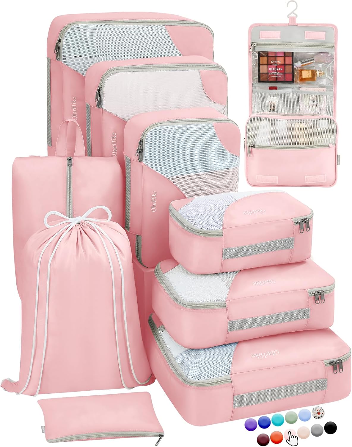 ALL INCLUDED 10 Set Durable Packing Cubes for Suitcases,OlarHike Essentials for...