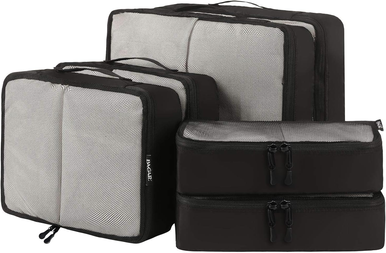 BAGAIL 6 Set Packing Cubes,Travel Luggage Packing Organizers(6Set Black Net) The...