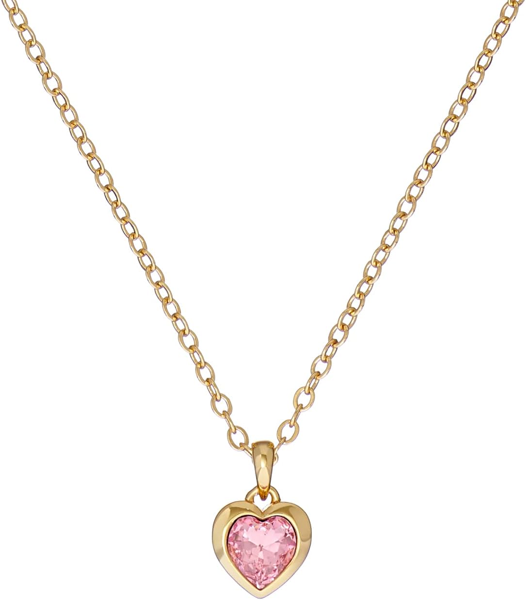 Ted Baker Hannela Crystal Heart Pendant Necklace For Women Gold Tone/Light Rose
