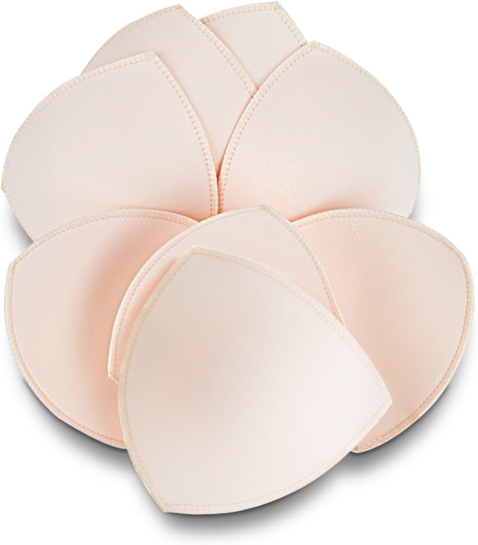 SERMICLE Bra Inserts 4 Pairs, Bra Pads Sewed Stitched Removable for Sports Bra B...