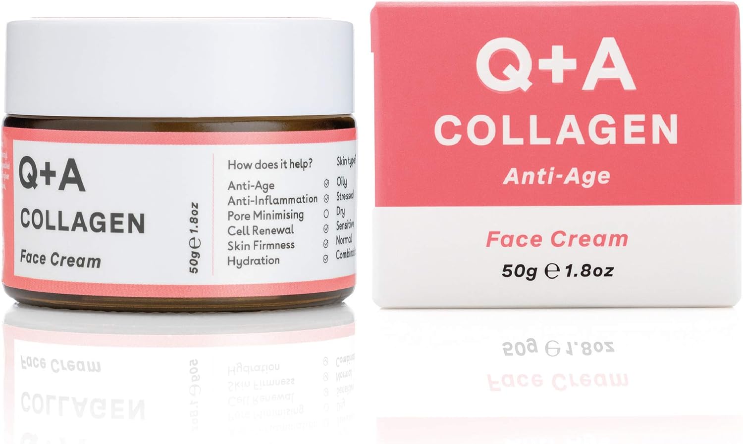 Q+A Collagen Face Cream. A vegetarian, seaweed derived Collagen cream for ageing...