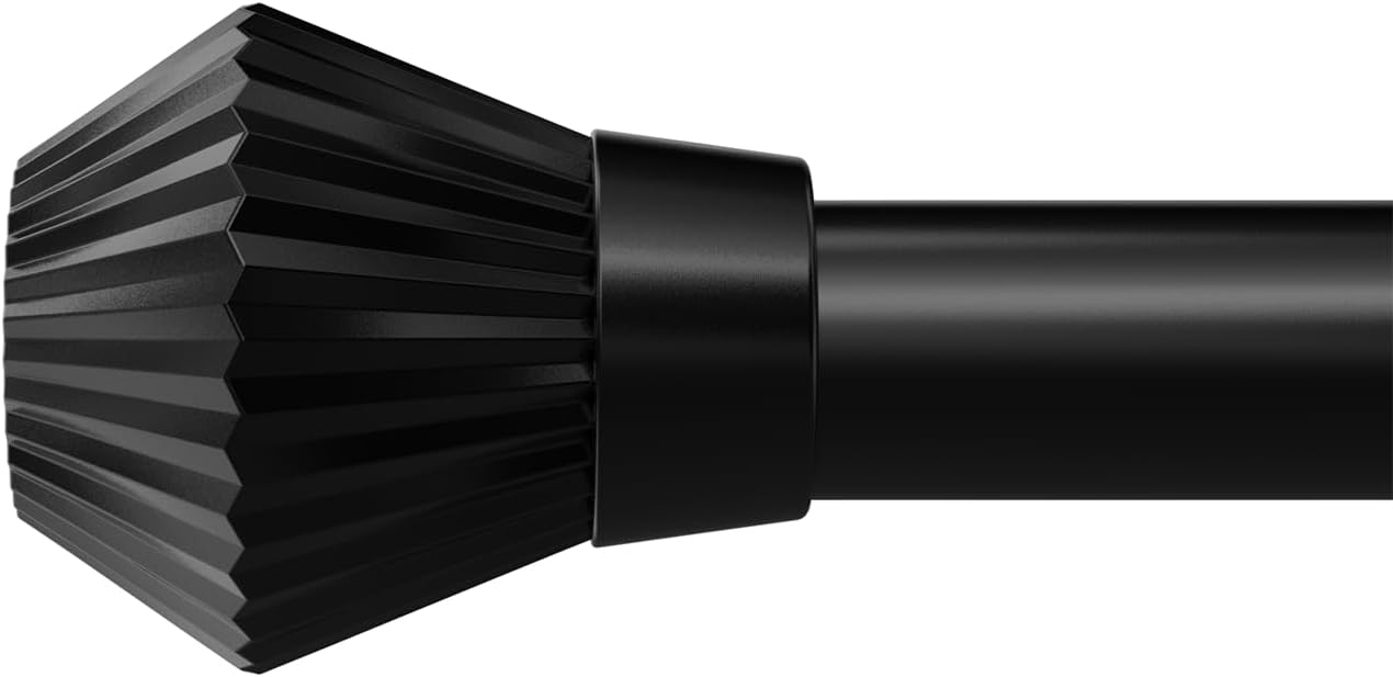 Curtain Rods for Windows 48 to 84 Inch, Black Curtain Rod with 1 Inch Diameter,...