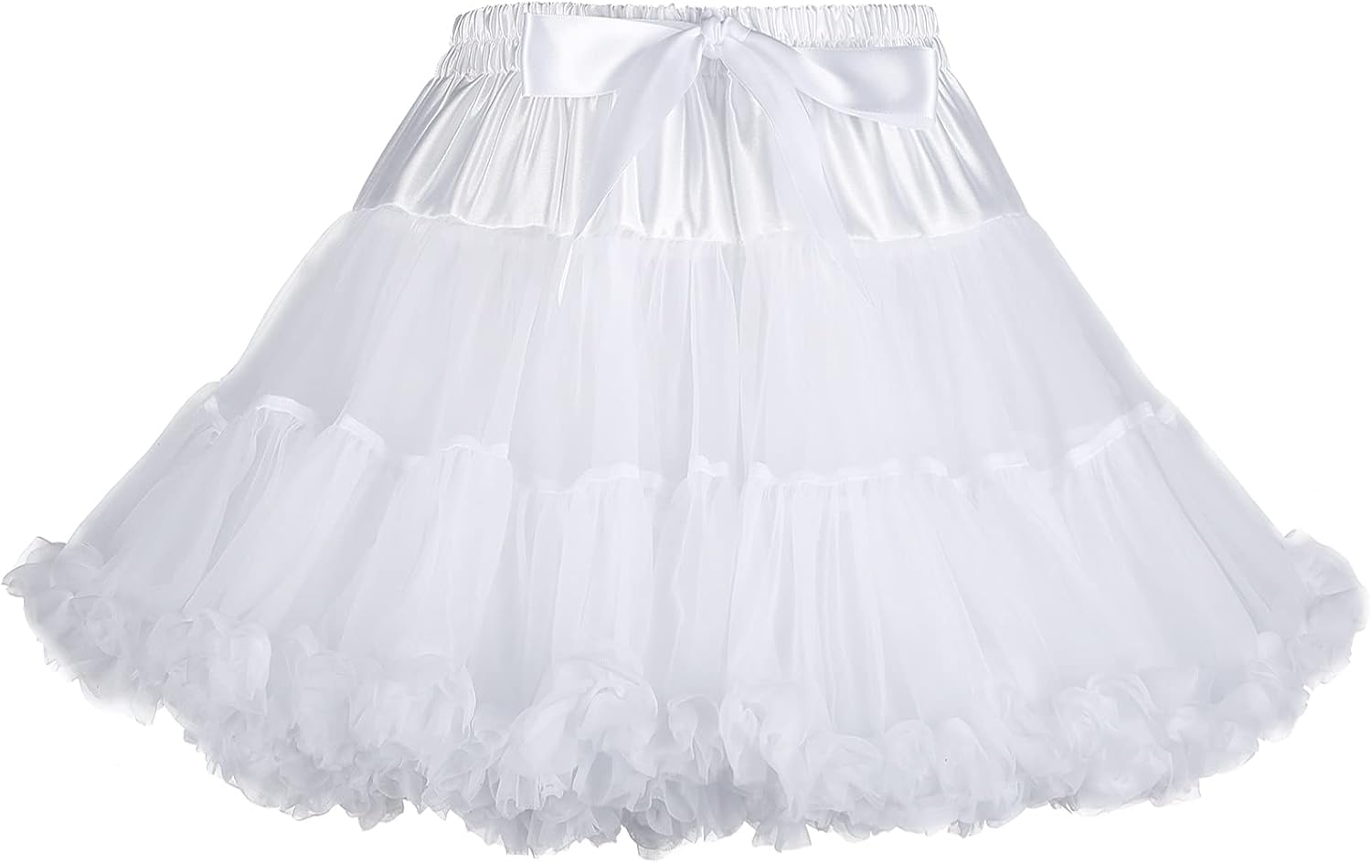 Women’s Petticoat Skirts Tulle Underskirts Chiffon Half Slips Fluffy Ballet Dres...