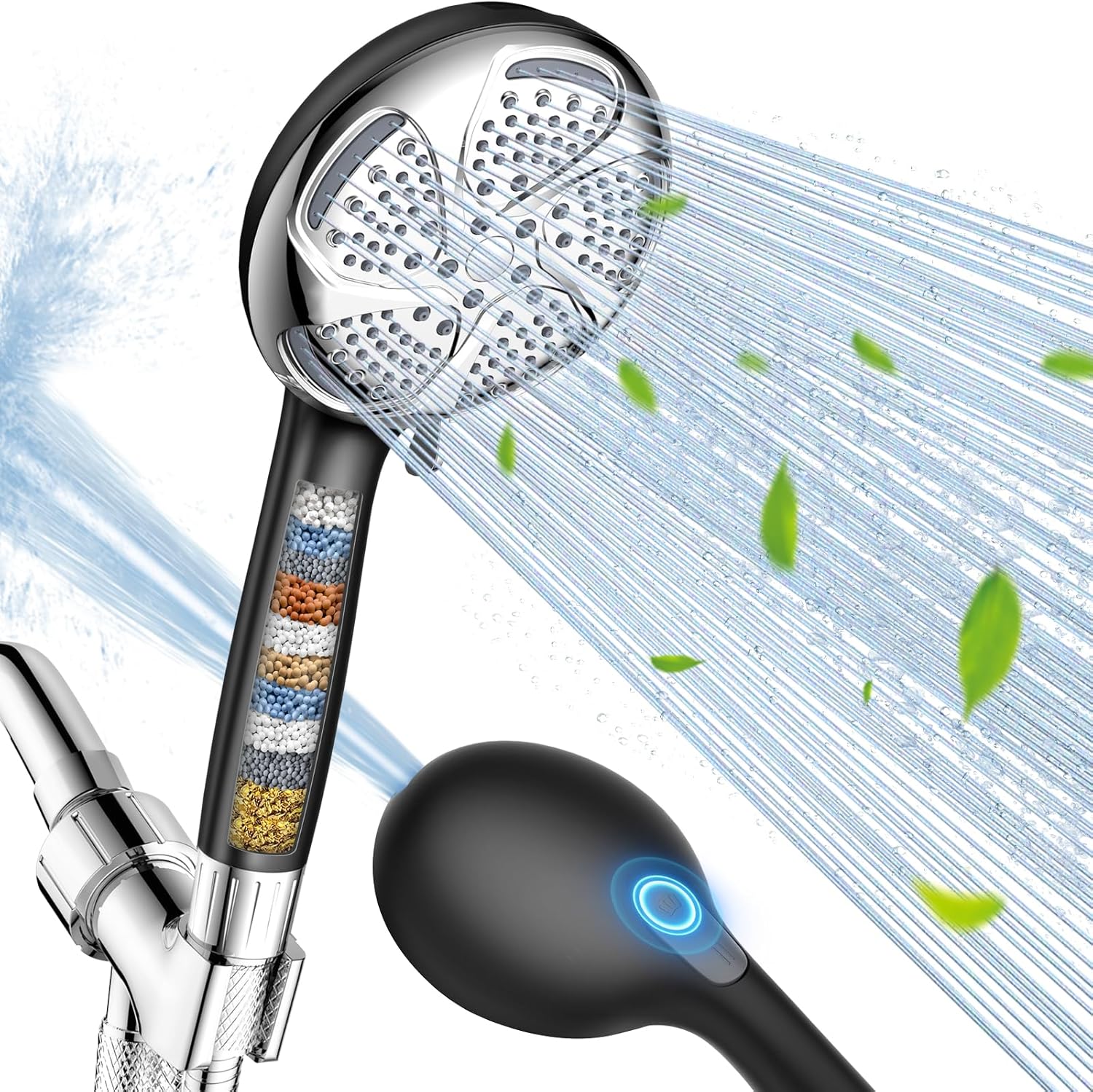 FEELSO Filtered Shower Head with Handheld, High Pressure 7-Spray Showerhead with...