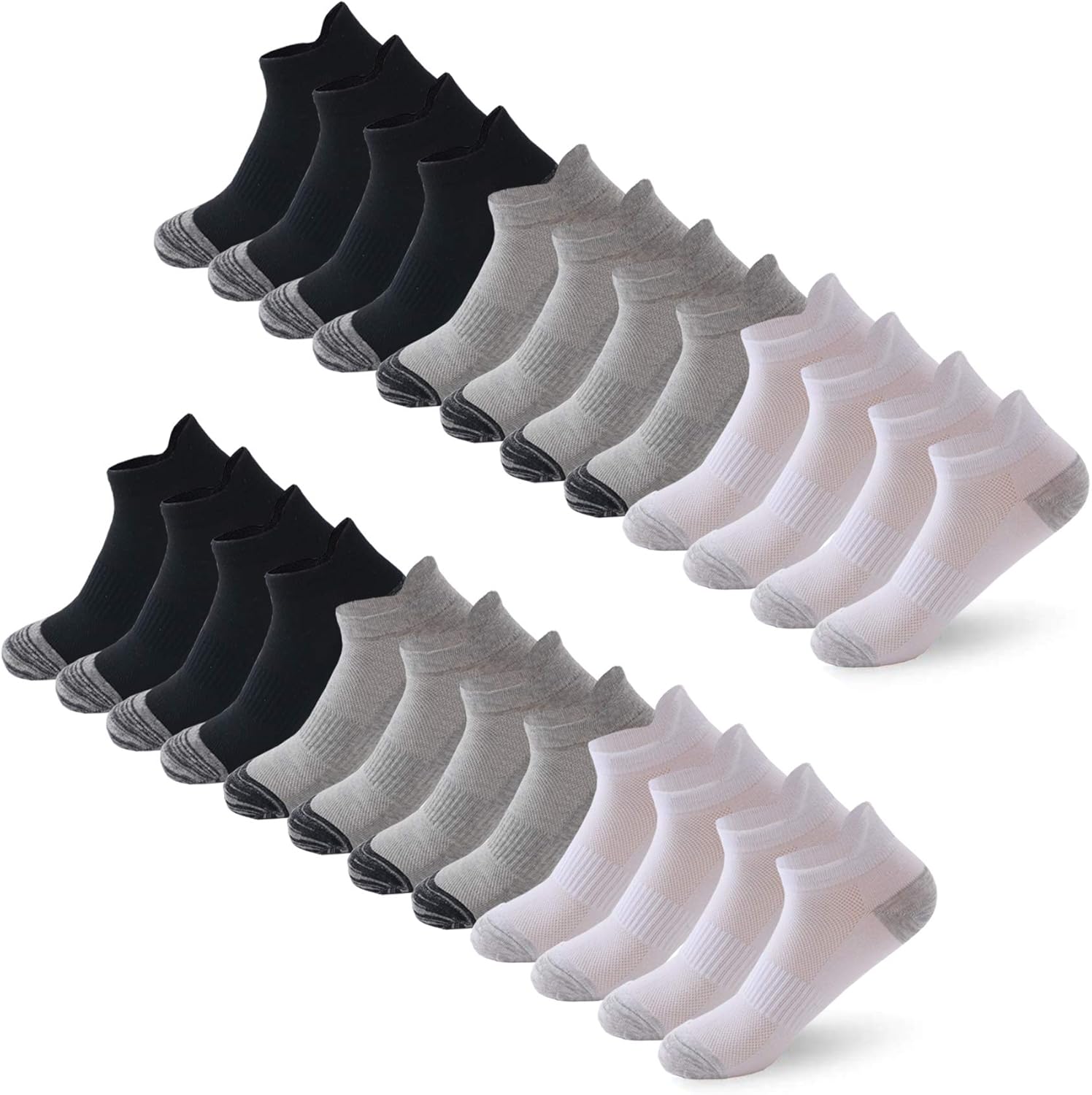 BUDERMMY 6/12 Pairs Trainer Socks for Men and Women Cotton Sports Socks for Men...