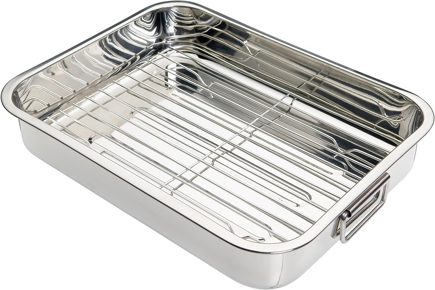 KitchenCraft Roasting Tin with Rack, Stainless Steel Roasting Tin, Medium, 37 x...