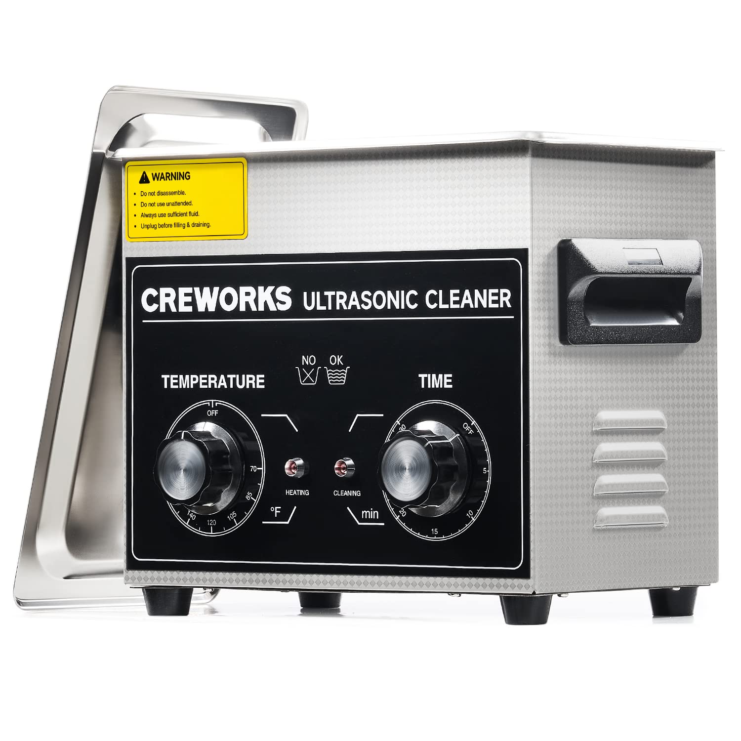 CREWORKS 3.2L Ultrasonic Cleaner with Heater & Timer, 304 Stainless Steel Sonic...