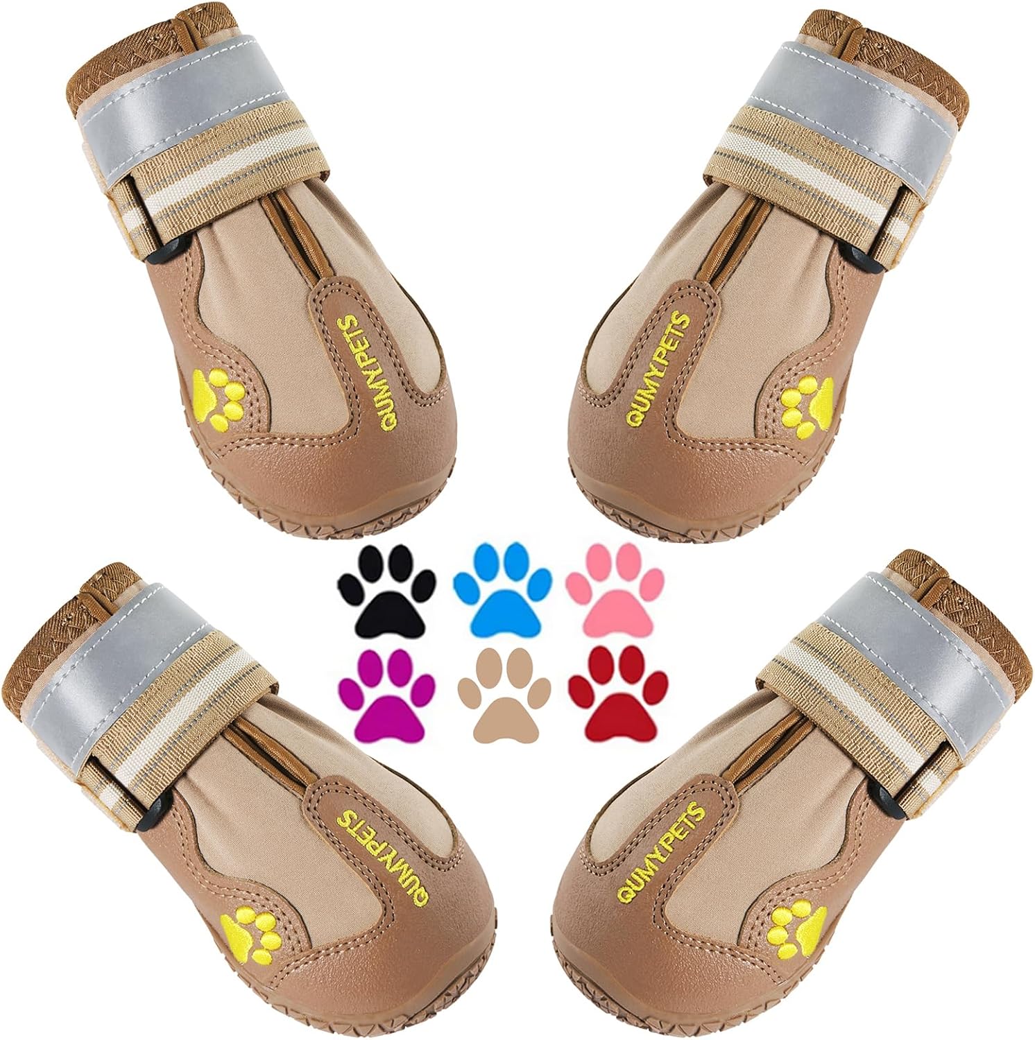 QUMY Dog Shoes for Large Dogs, Medium Dog Boots & Paw Protectors for Winter Snow...