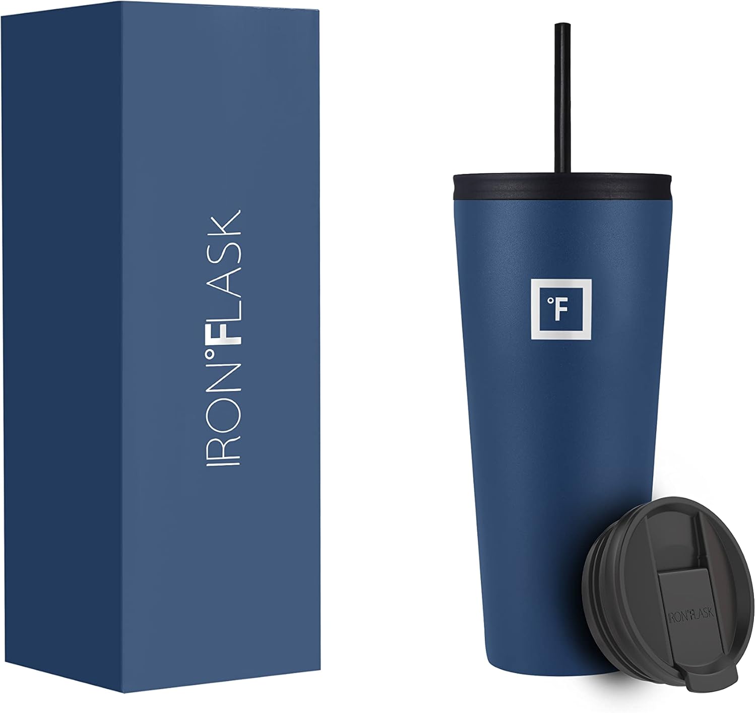 IRON °FLASK Classic Tumbler 2.0-2 Lids (Straw Flip), Vacuum Insulated Stainless...
