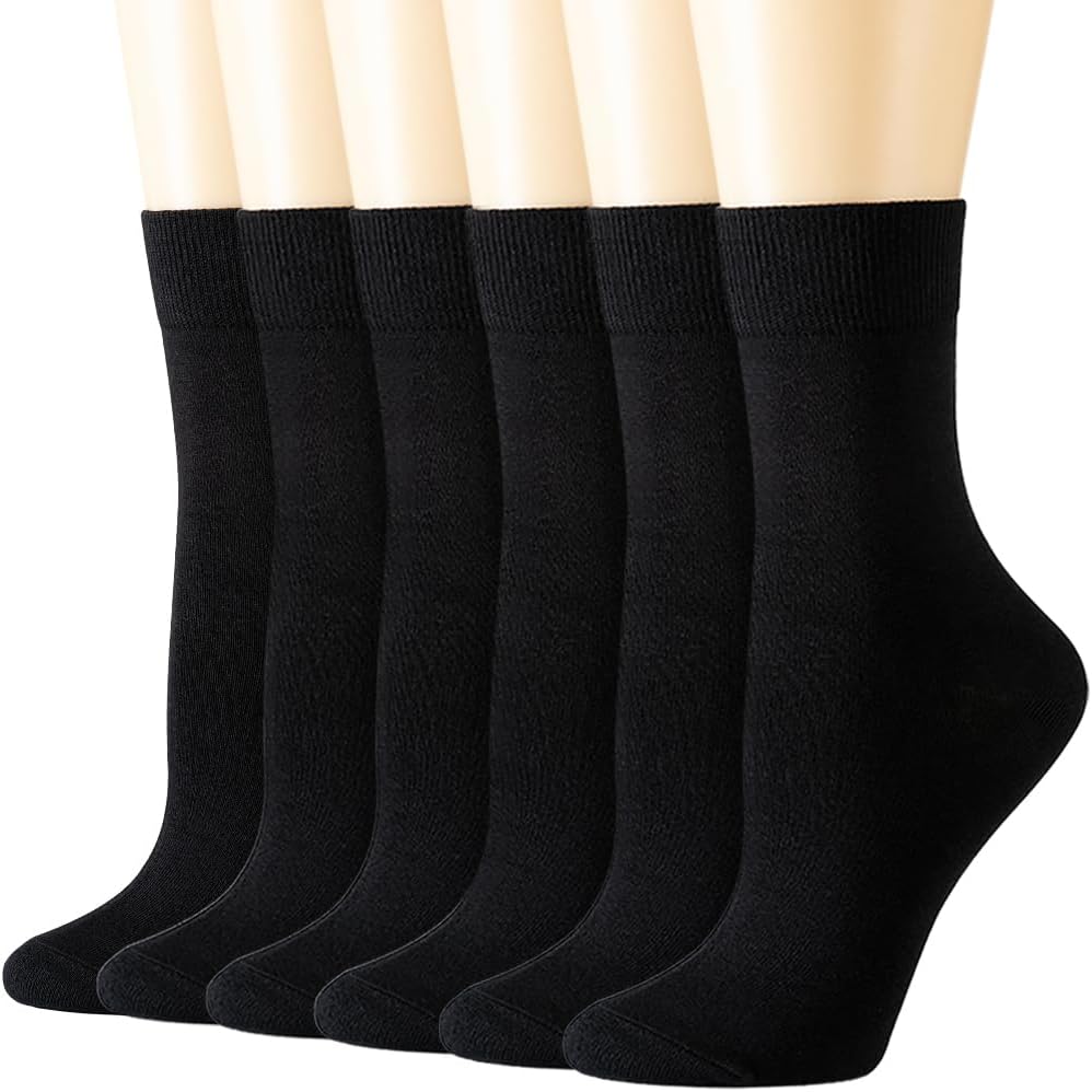 Losa Kute Super Soft Crew Socks Cozy Causal Athletic Socks 6 Pairs 5-9 A 6 Pairs...