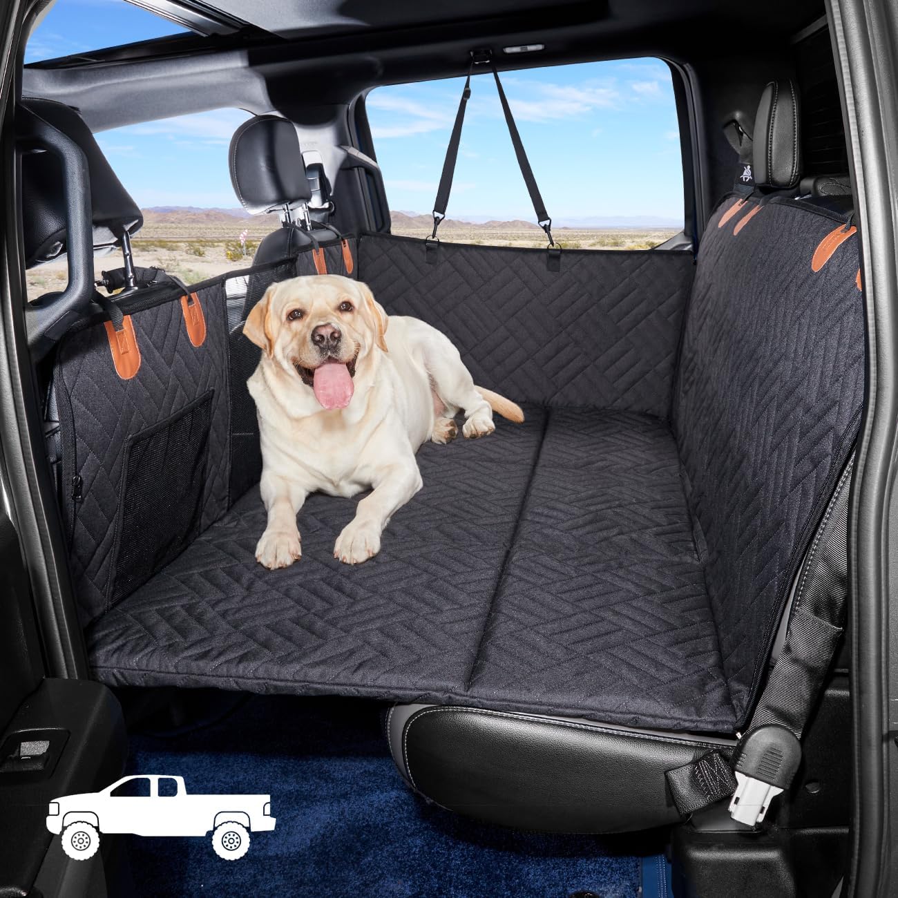 YJGF Dog Back Seat Extender for Truck,Truck Dog Seat Cover Back Seat,Dog Hammock...