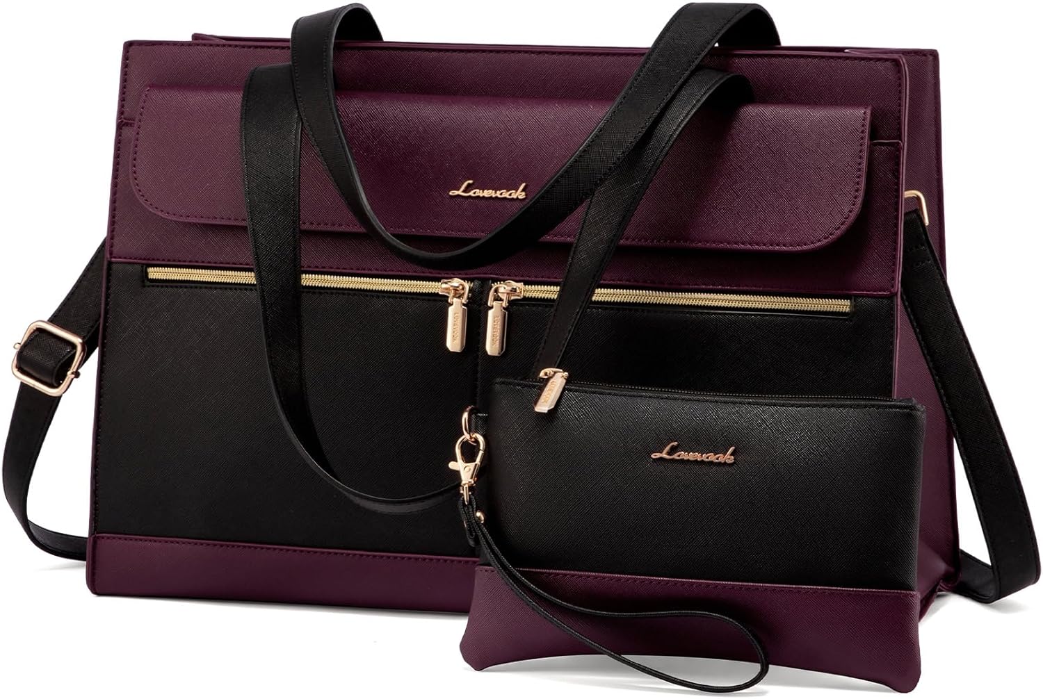 LOVEVOOK Laptop Bags for Women 15.6 Inch Ladies Work Bags Large Tote Bag with La...