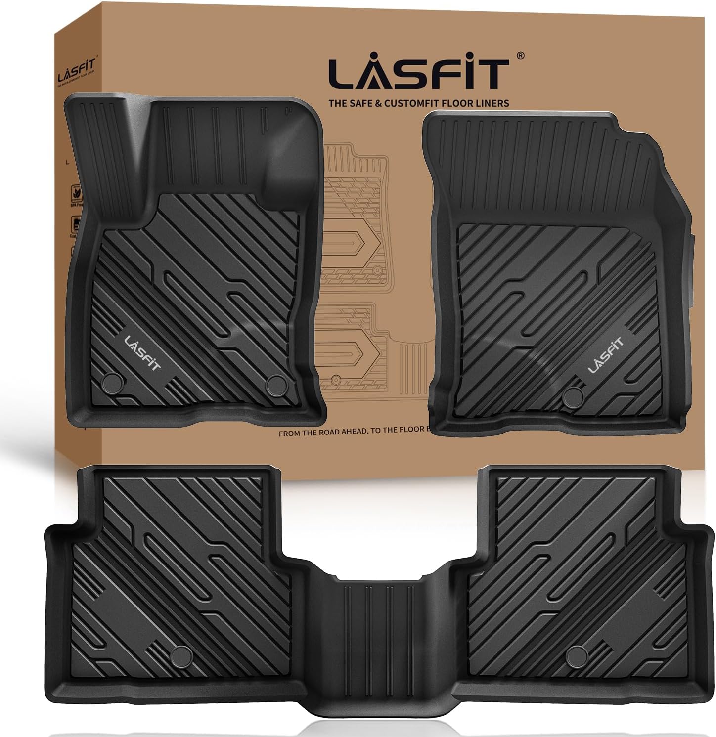 LASFIT Floor Mats for Ford Bronco Sport 2025 2024 2023 2022 2021 All Weather Pro...