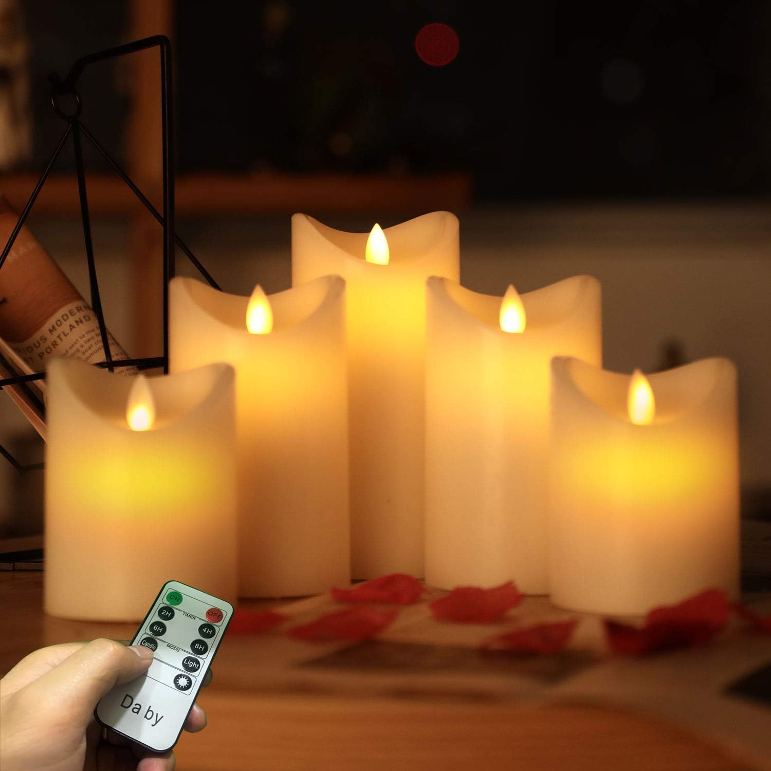Da by flameless Candles,LED Candles Battery Candle Height 10cm × 2, 13.5cm × 2,...
