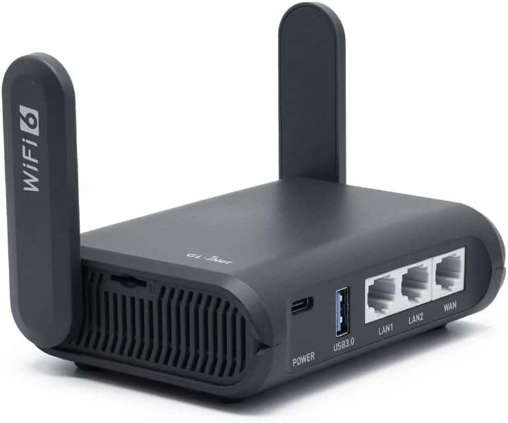 GL.iNet GL-AXT1800(Slate AX) Portable Gigabit Travel Router, Pocket-Sized, Wi-Fi...
