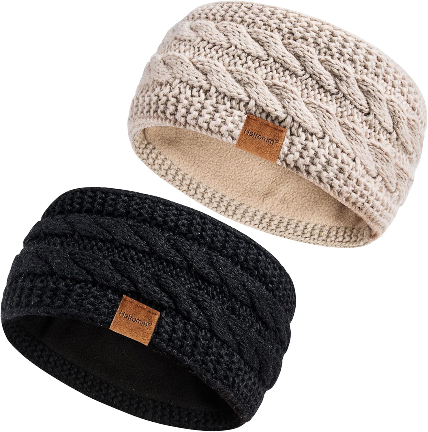 Winter Headbands for Women Wool 2 Pack, Ear Warmers for Women Headband Knit Thic...
