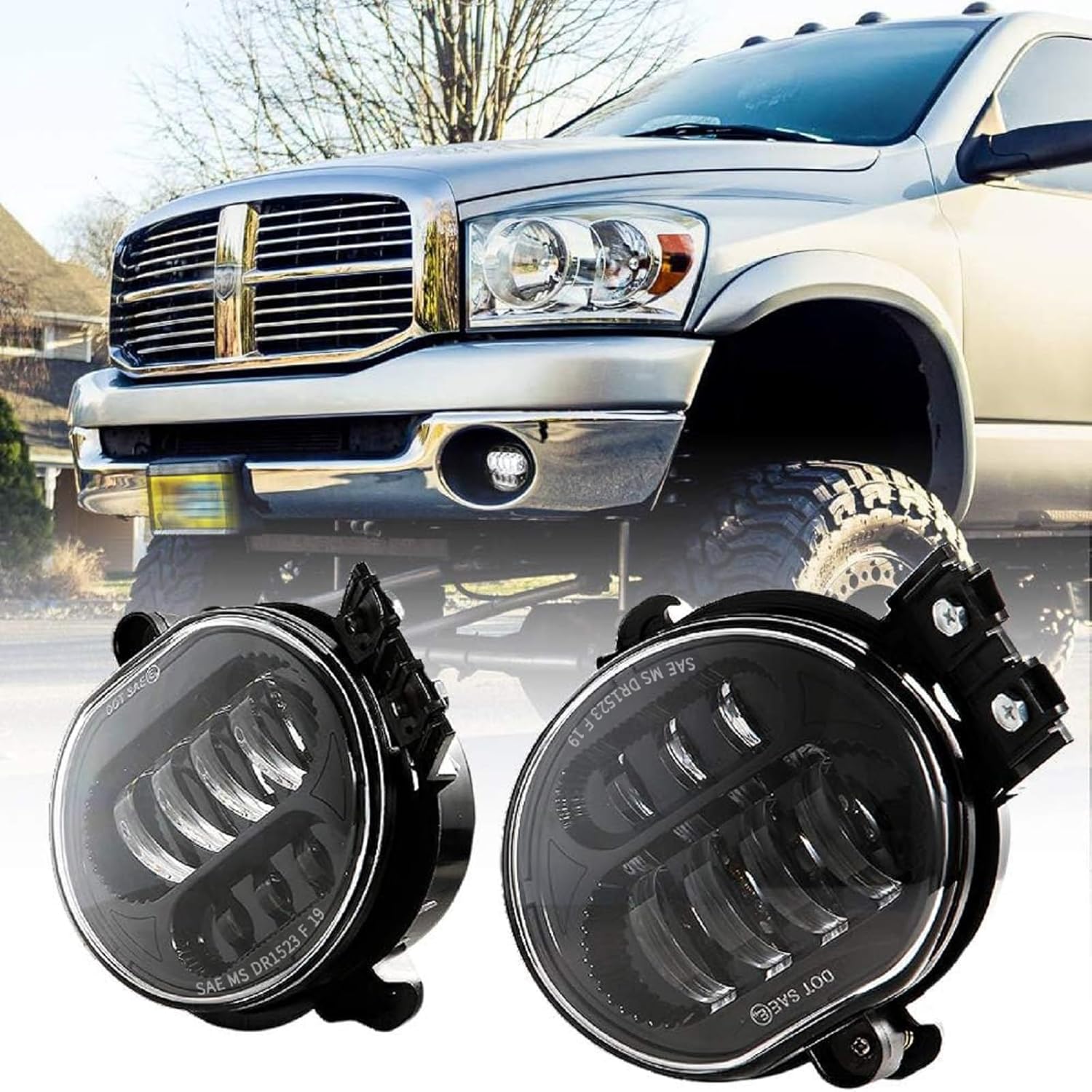 BICYACO New Version LED Fog Light Compatible with Dodge Ram 1500 2002-2008 Dodge...