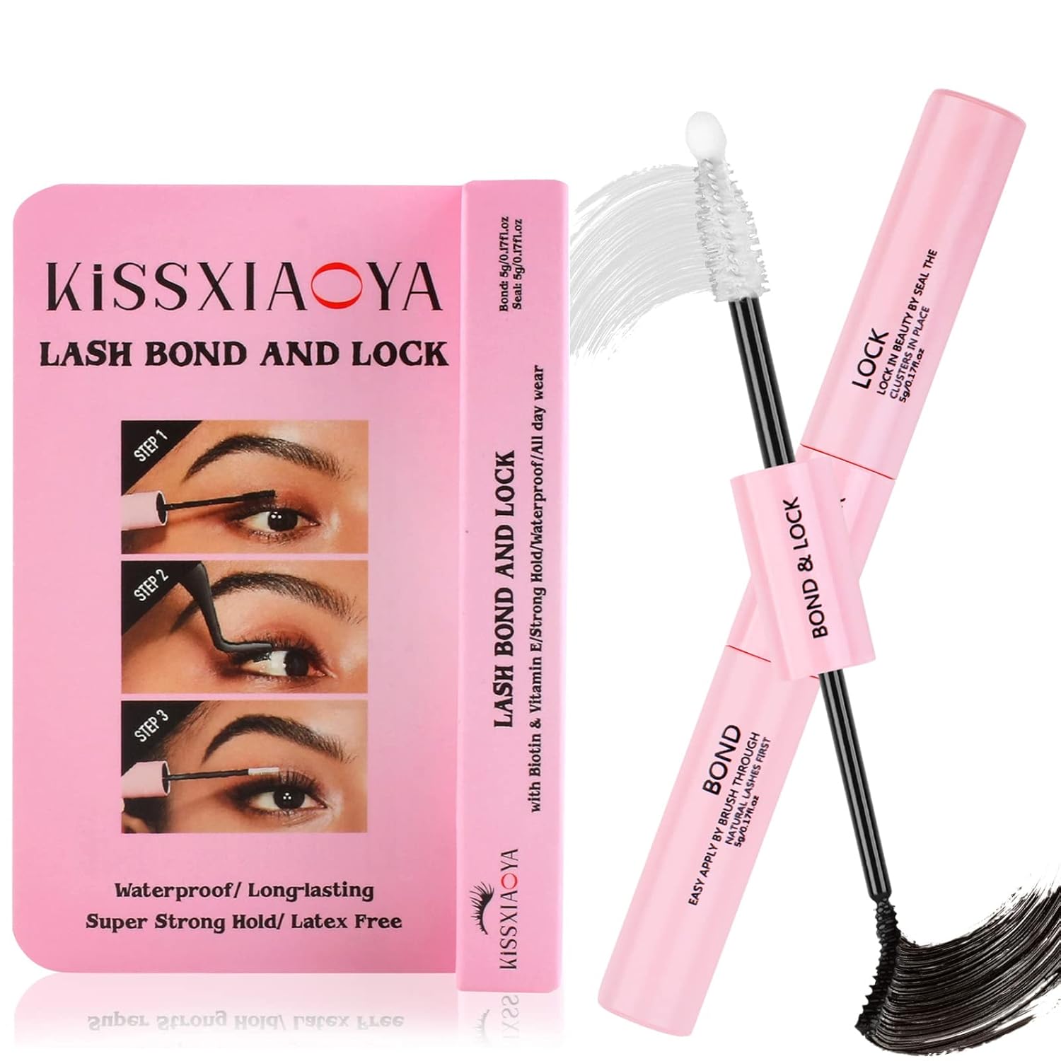 Lash Bond and Seal, Cluster Eyelash Glue for Individual Cluster DIY Eyelash Exte...