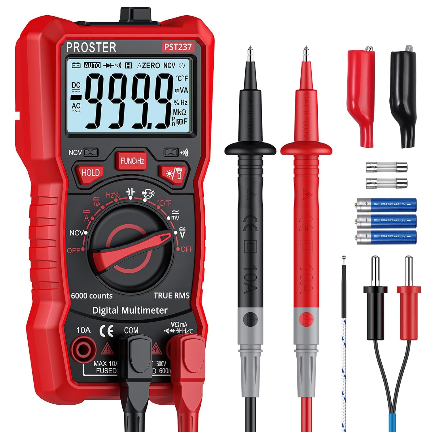 Proster Digital Multimeter 6000 Counts- TRMS Auto Range Multimeter, NCV Detector...