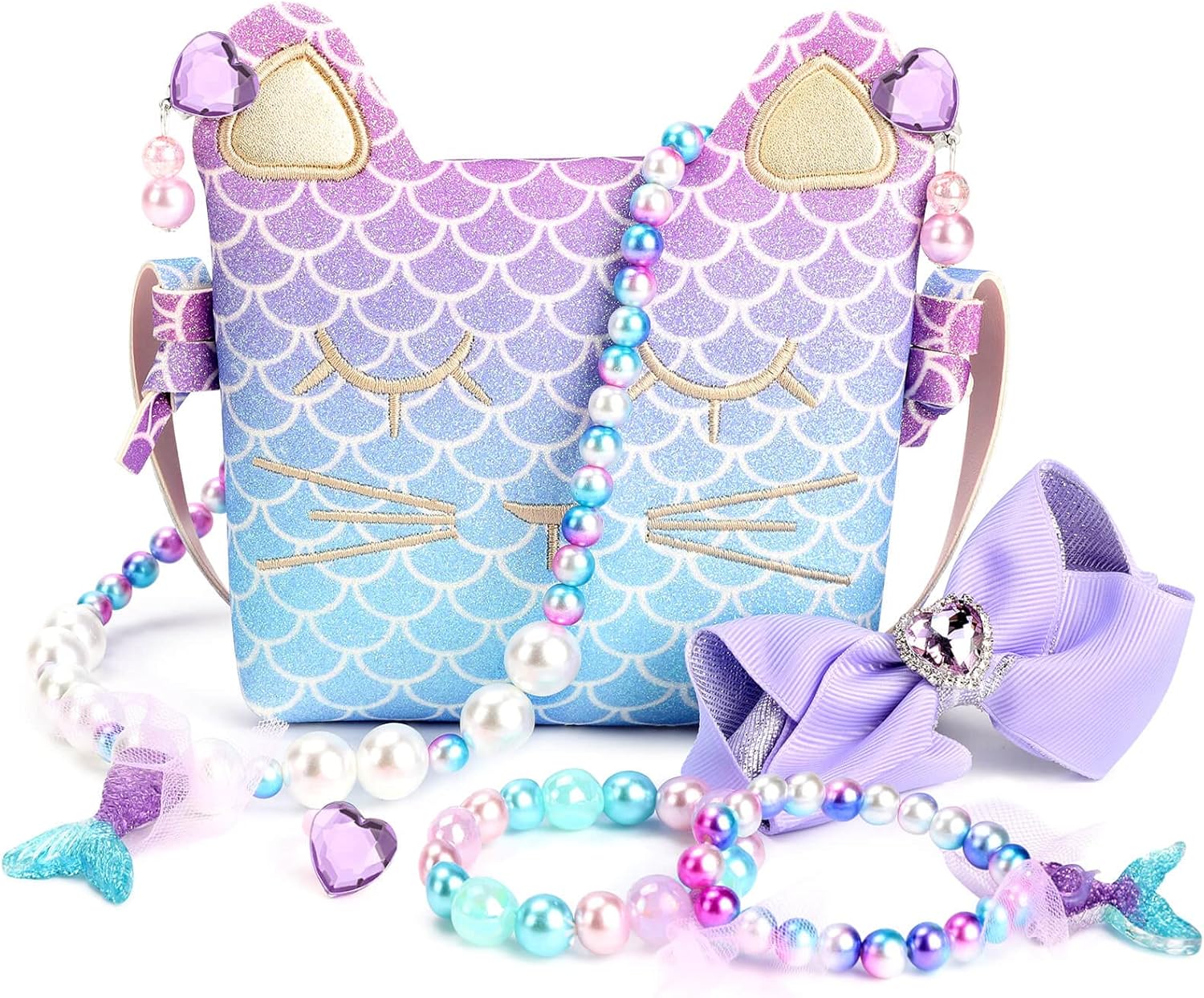 mibasies Purse for Little Girls Dress Up Jewelry Pretend Play Kids Accessories M...