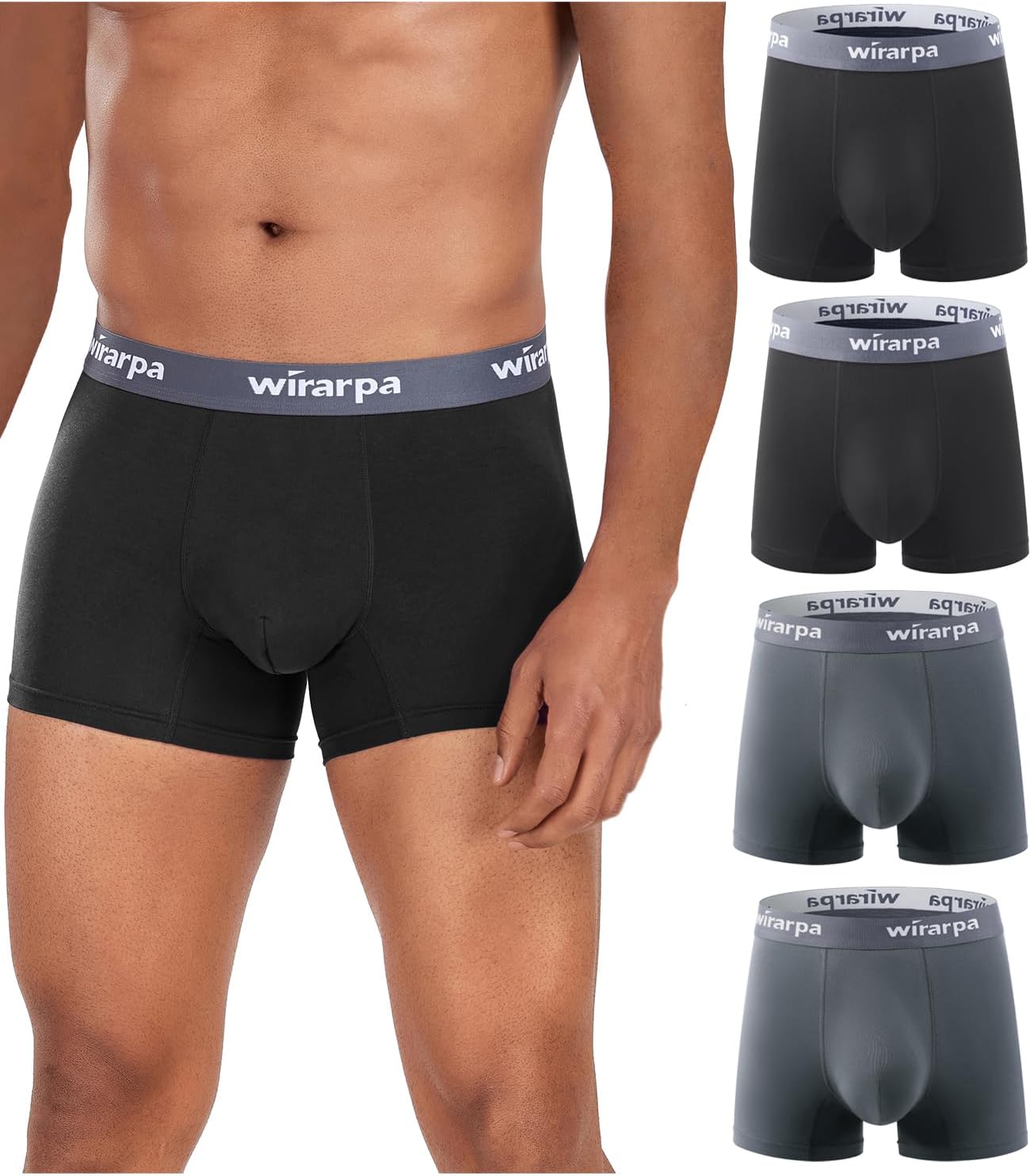 wirarpa Men's Underwear Trunks Micro Modal Boxer Shorts Soft Comfortable Underpa...