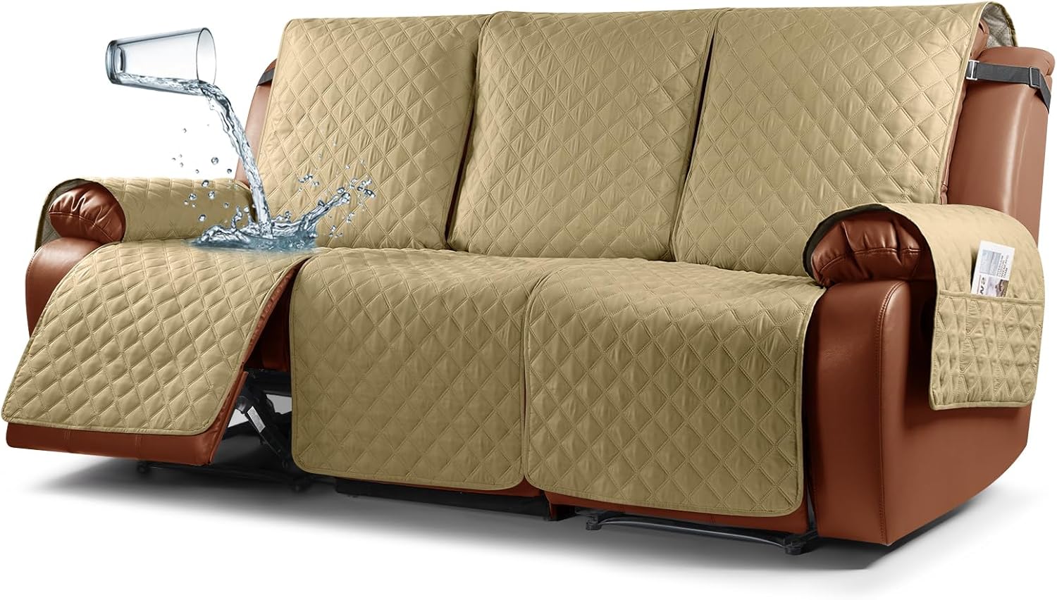 Ruaozz Waterproof Recliner Sofa Cover 1-Piece Couch Covers for Reclining Couches...