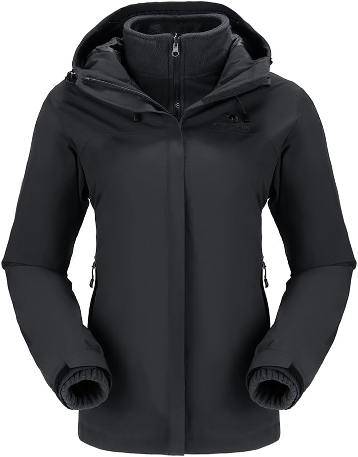 CAMEL CROWN Women's Ski Jacket Waterproof 3 in 1 Winter Coat with Fleece Inner W...