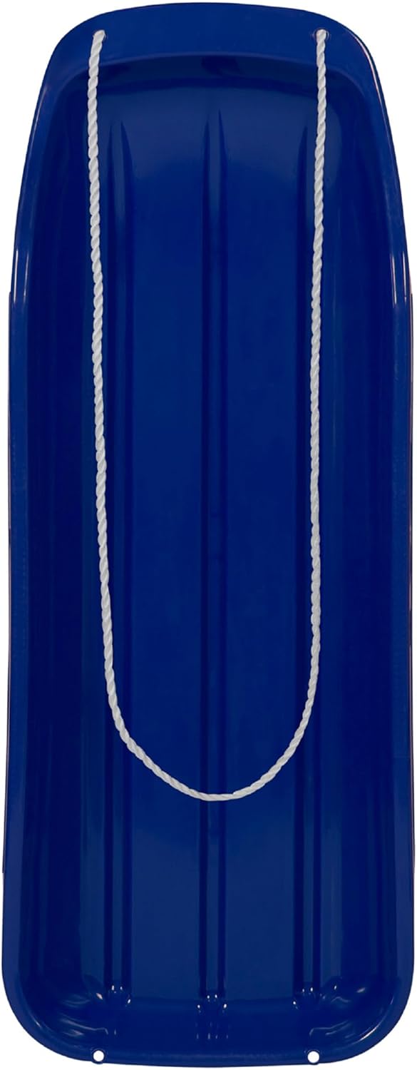 Best Choice Products 48in Kids Plastic Toboggan Snow Sled w/Pull Rope Blue