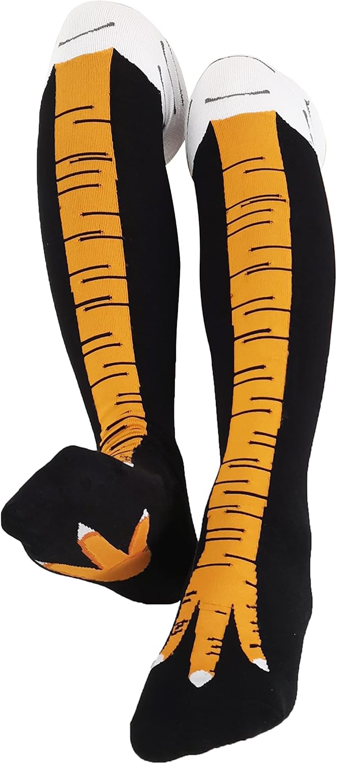 WHOTAY Crazy Funny Chicken Leg Socks for Women Men Novelty Chicken Feet Socks Wh...