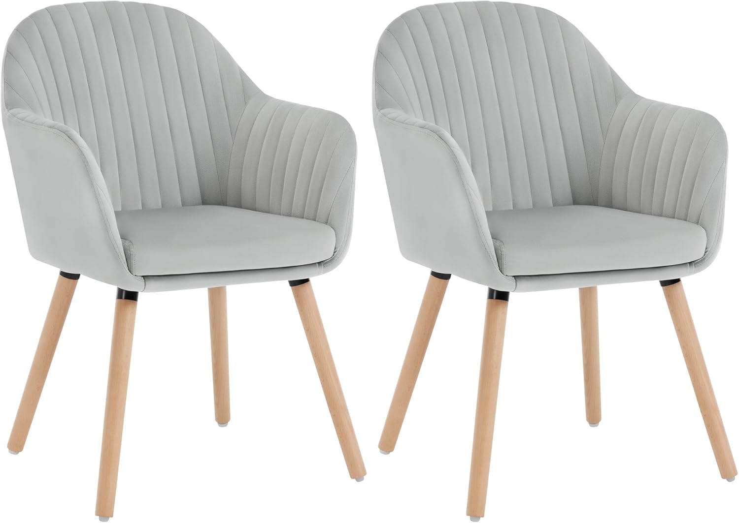 WOLTU Light Grey Kitchen Dining Chairs Set of 2 PCS Upholstered Counter Lounge L...