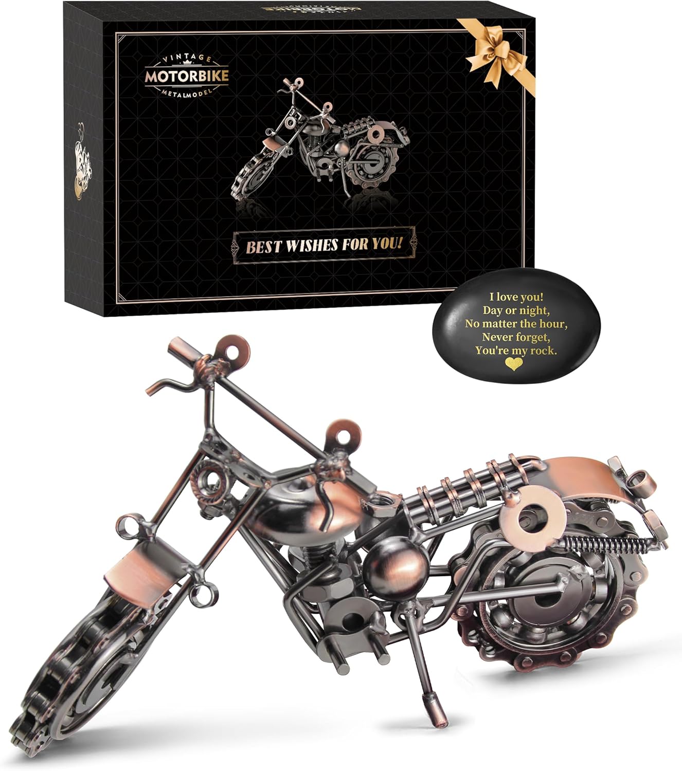 Signstek Happy Valentines Day Gift - Vintage Handmade Motorcycle Ornament - Meta...