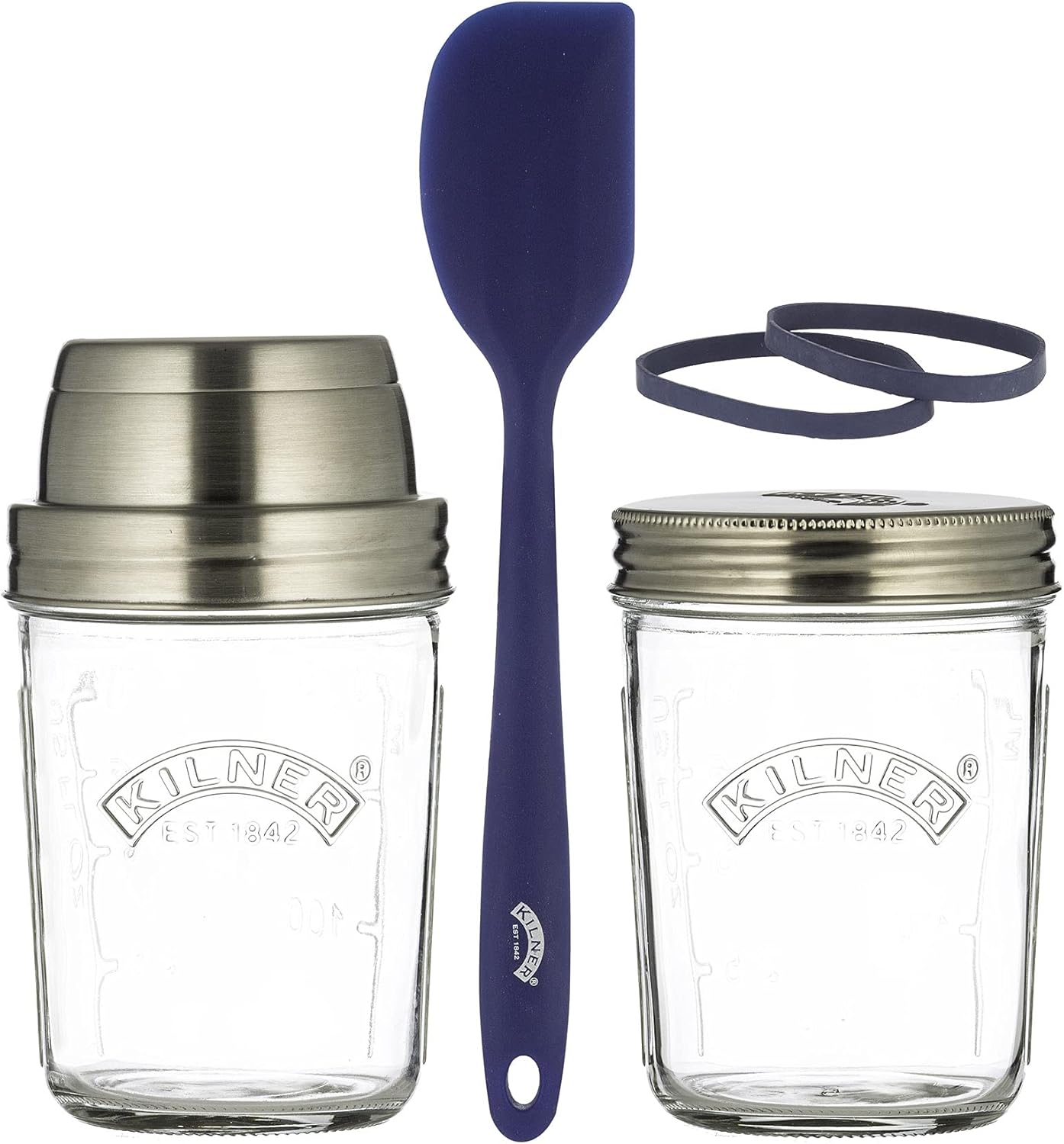 Kilner Sourdough Starter Set with 2 Glass Jars Measuring Lid Spatula and Recipe...