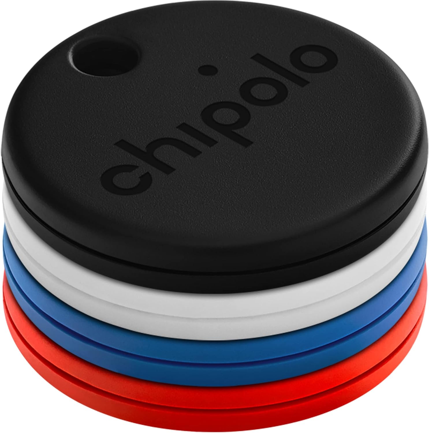 Chipolo ONE - 4 Pack - Key Finder, Bluetooth Tracker for Keys, Backpack, Item Fi...