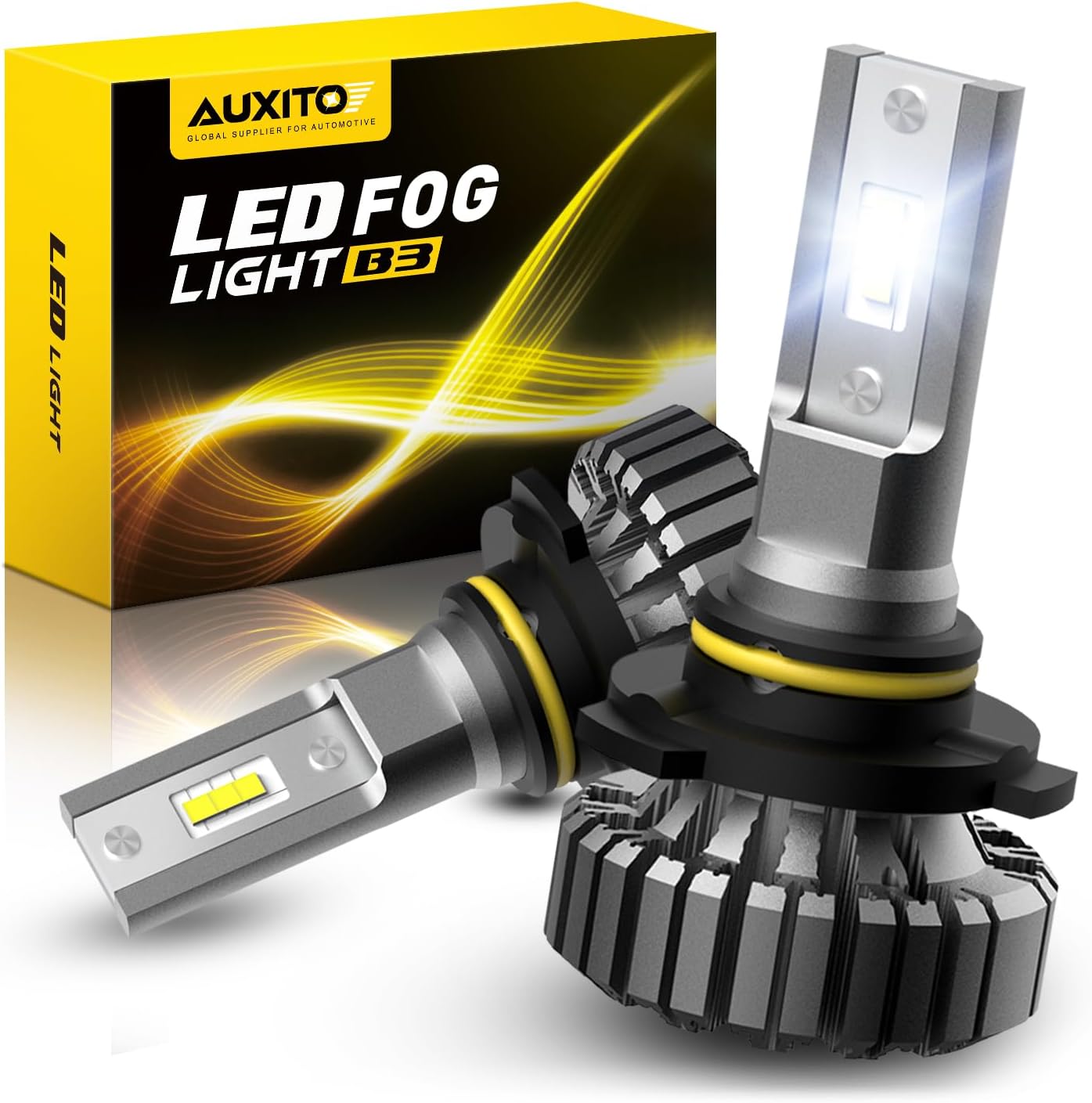 AUXITO 9005 LED Fog Light 6500K, Fanless HB3 Bulbs 400% Brighter Plug and Play F...