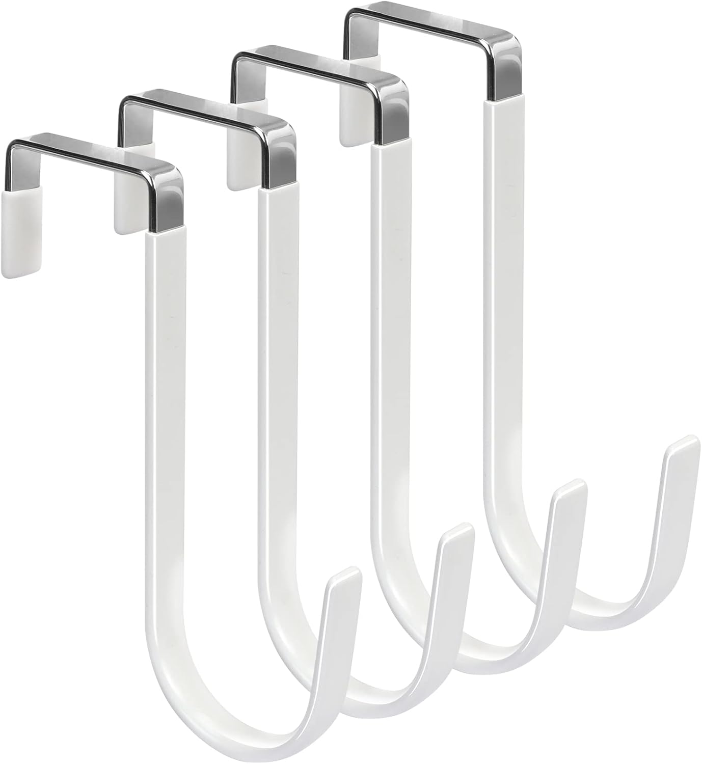 FYY Over The Door Hooks, 4 Pack Hangers Hooks with Rubber Prevent Scratches Heav...
