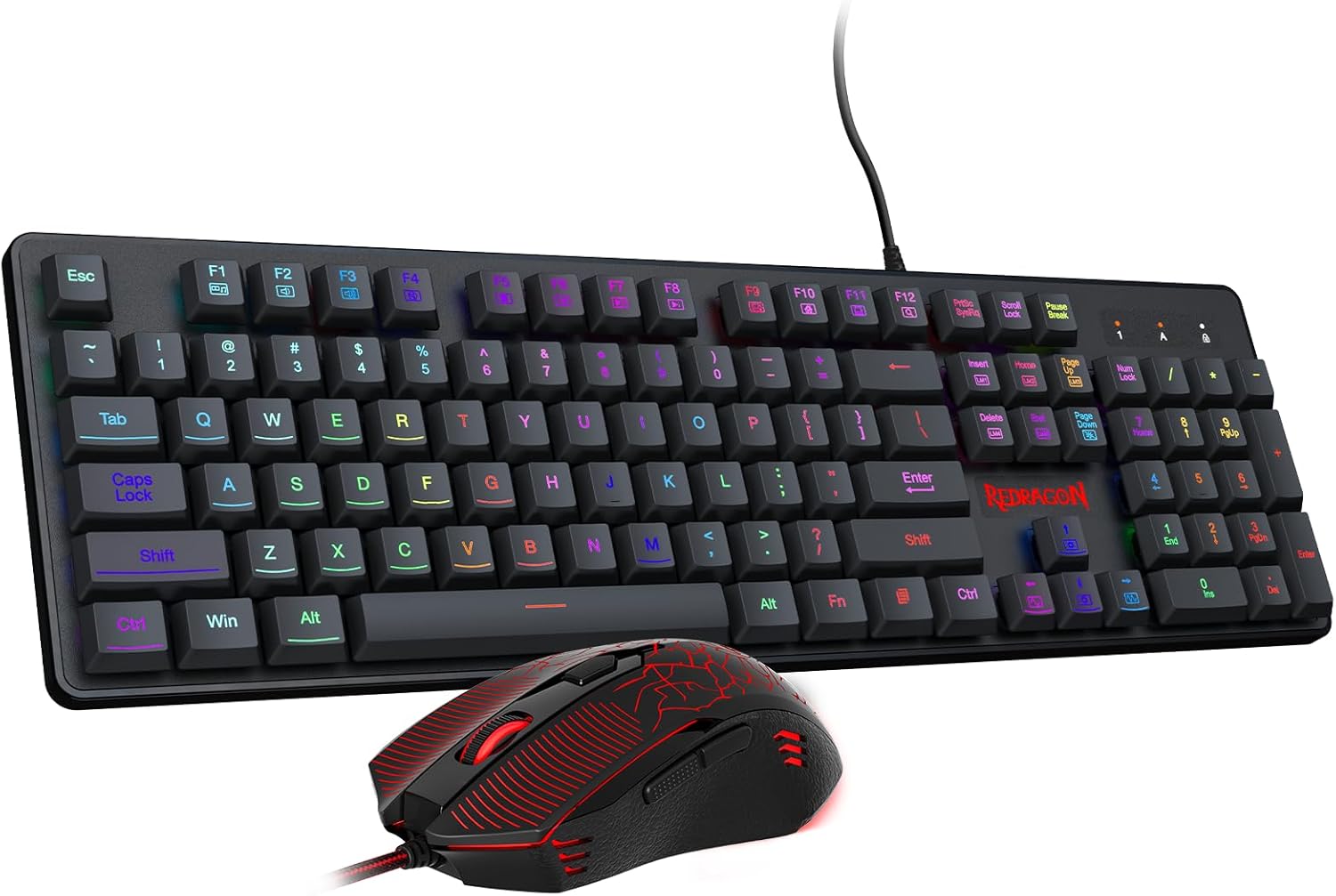 Redragon Gaming Keyboard and Mouse, RGB Gaming Keyboard and 3200 DPI Mouse Combo...