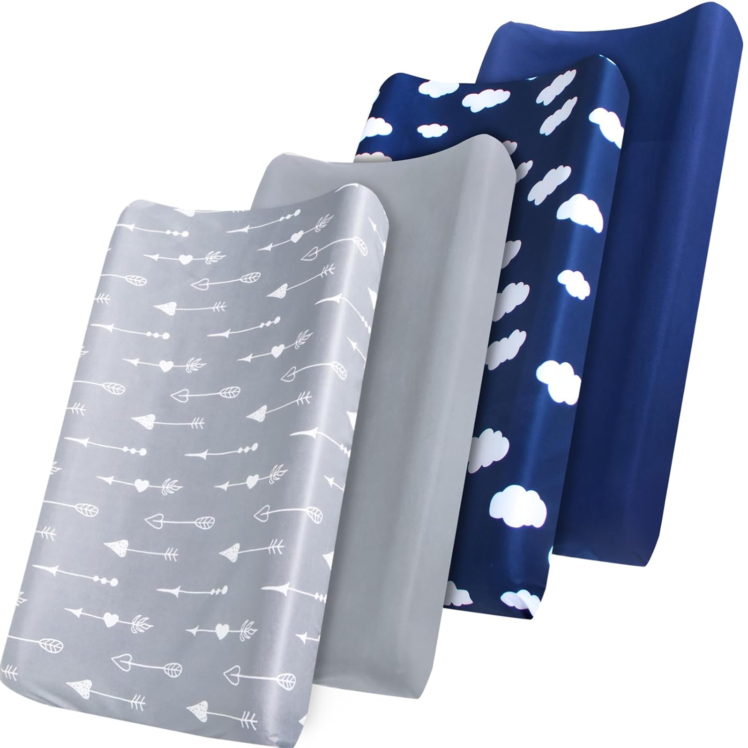 Changing Pad Cover, Diaper Changing Pad Covers 4 Pack, Fitted Baby Changing Tabl...