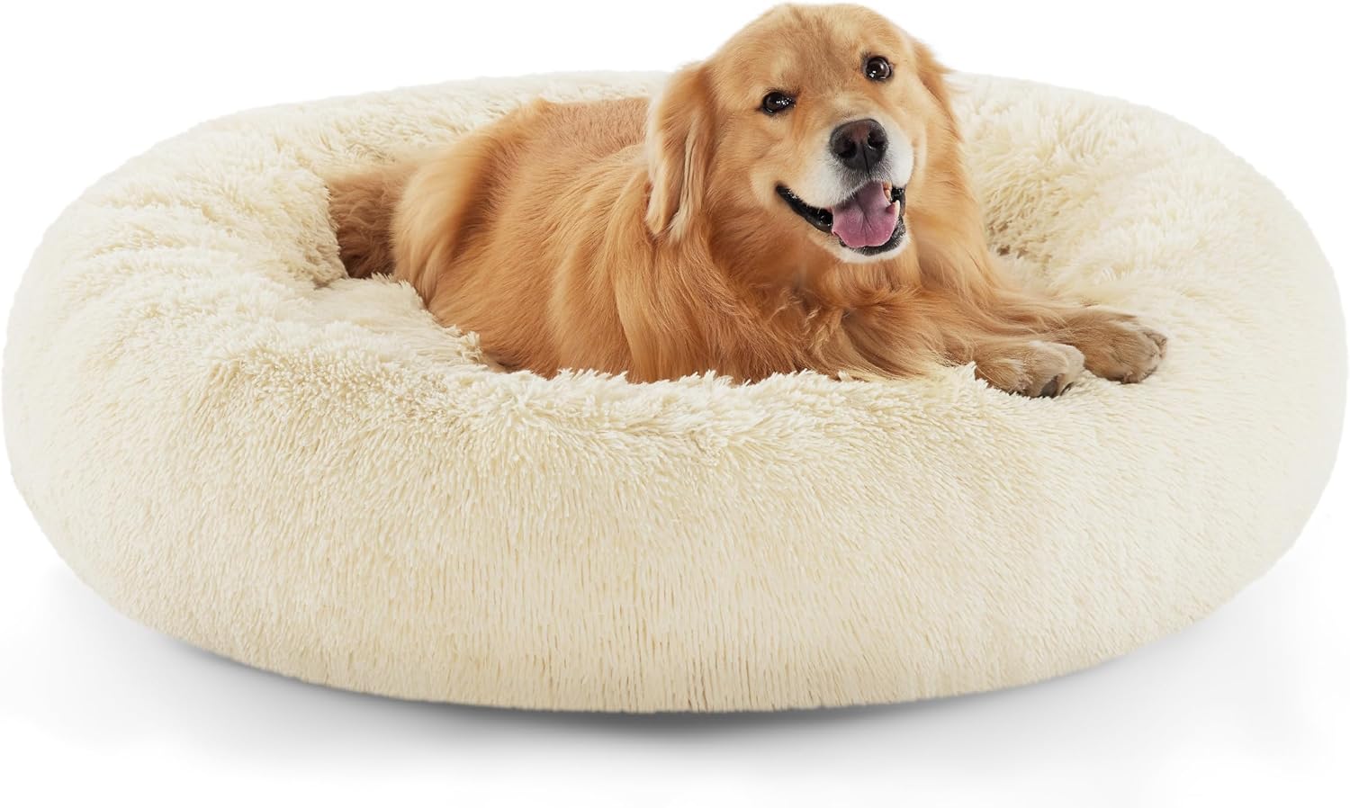 Bedsure Donut Dog Bed Extra Large - Calming Dog Bed for Anti-Anxiety, Round Dog...