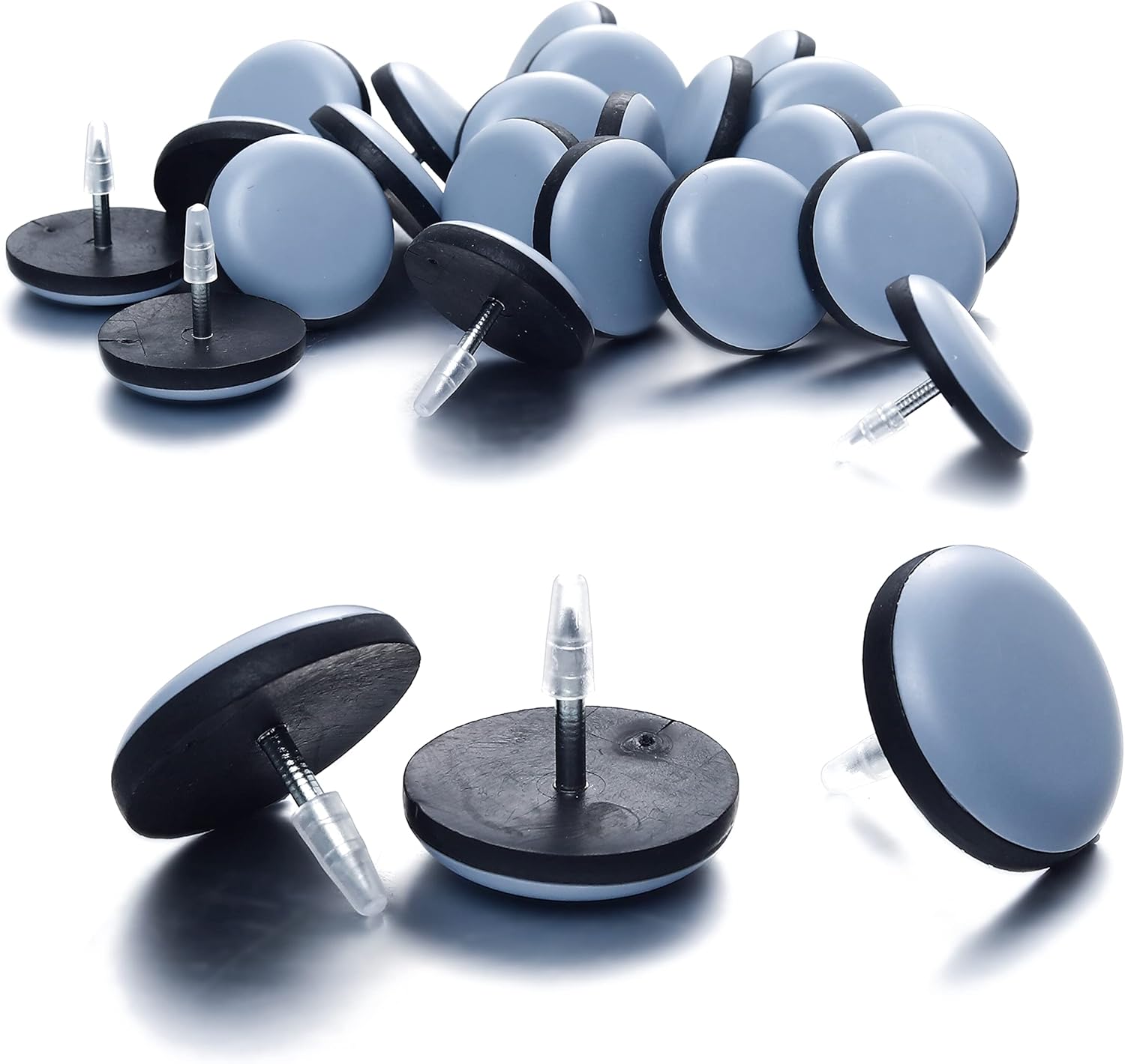 1" Nail on Furniture Sliders (24 Pack) - Furnigear Heavy Duty PTFE (Teflon) Chai...