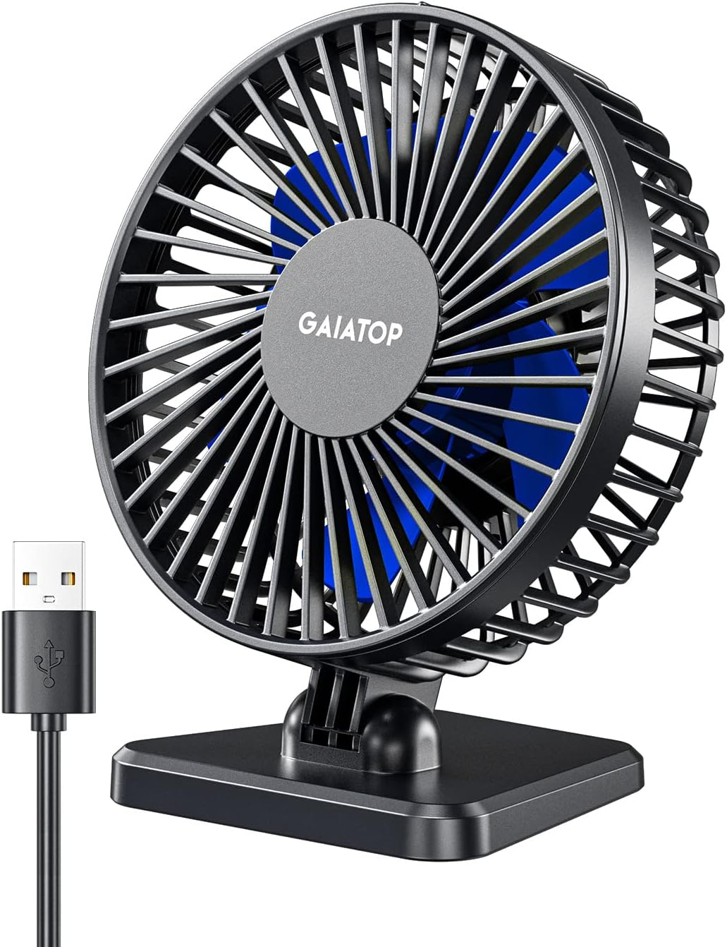 Gaiatop USB Desk Fan, Small But Powerful, Personal Portable Quiet 3 Speeds, Adju...