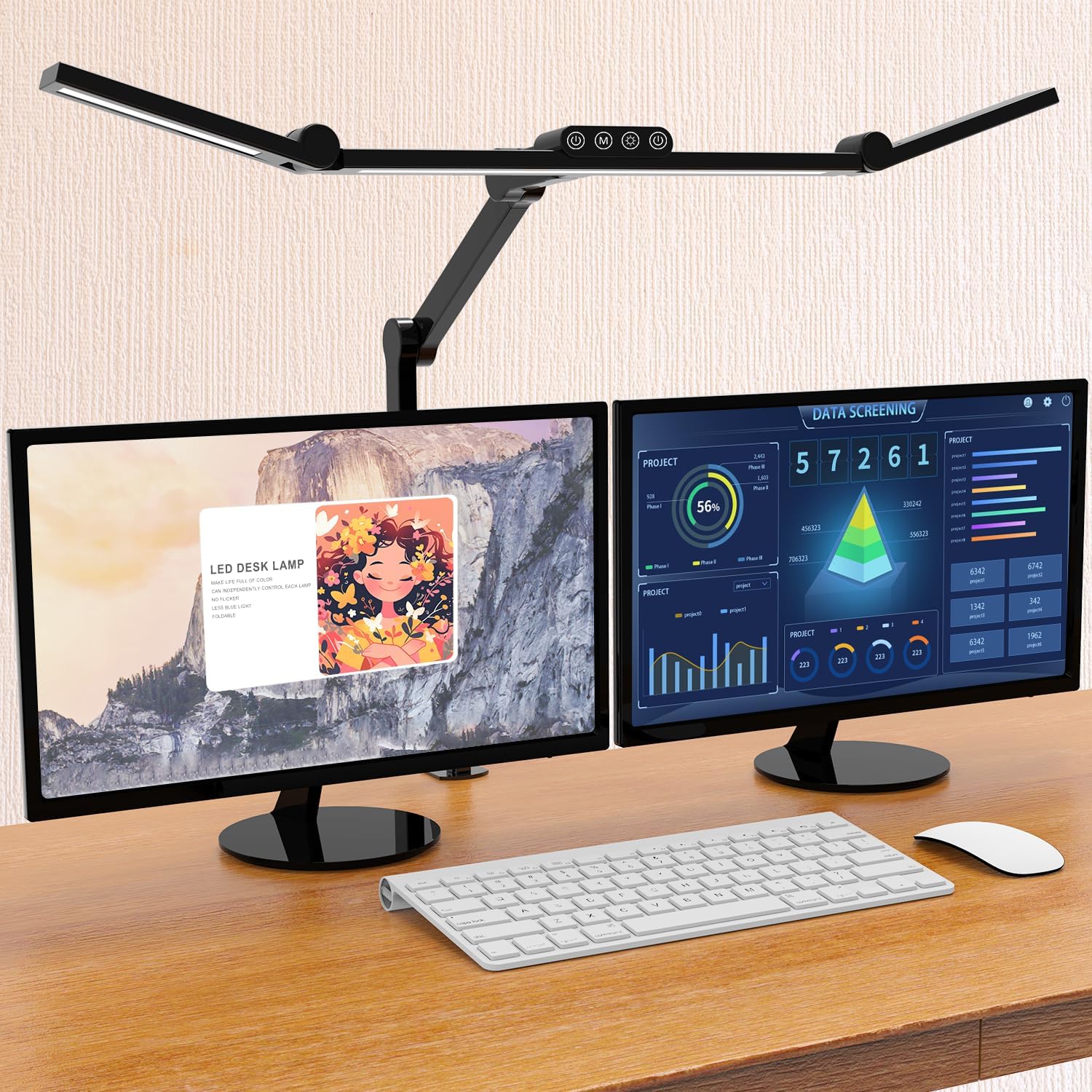 Micomlan Led Desk Lamp with Clamp, Architect Desk Lamp for Home Office with Atmo...