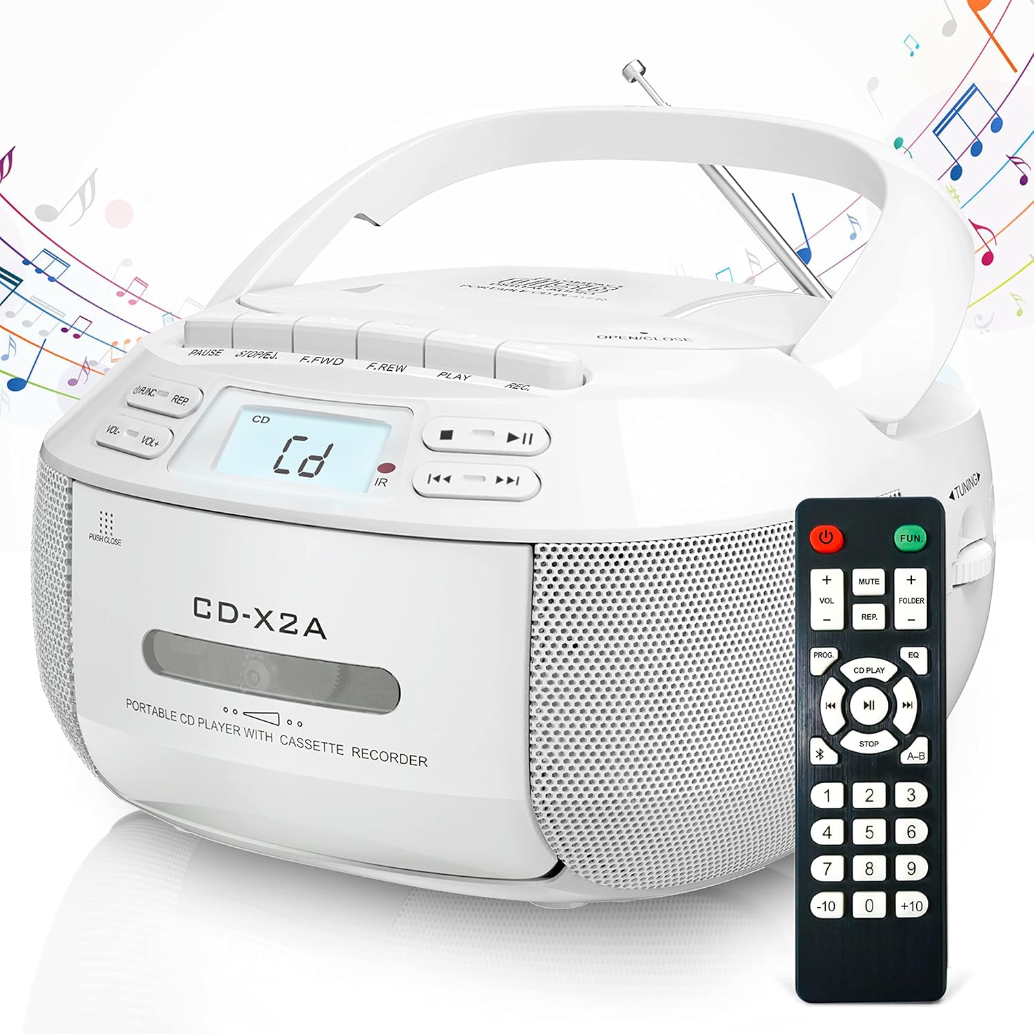 Greadio CD Player Boombox Cassette Player Combo with Bluetooth,AM/FM Radio,Stere...
