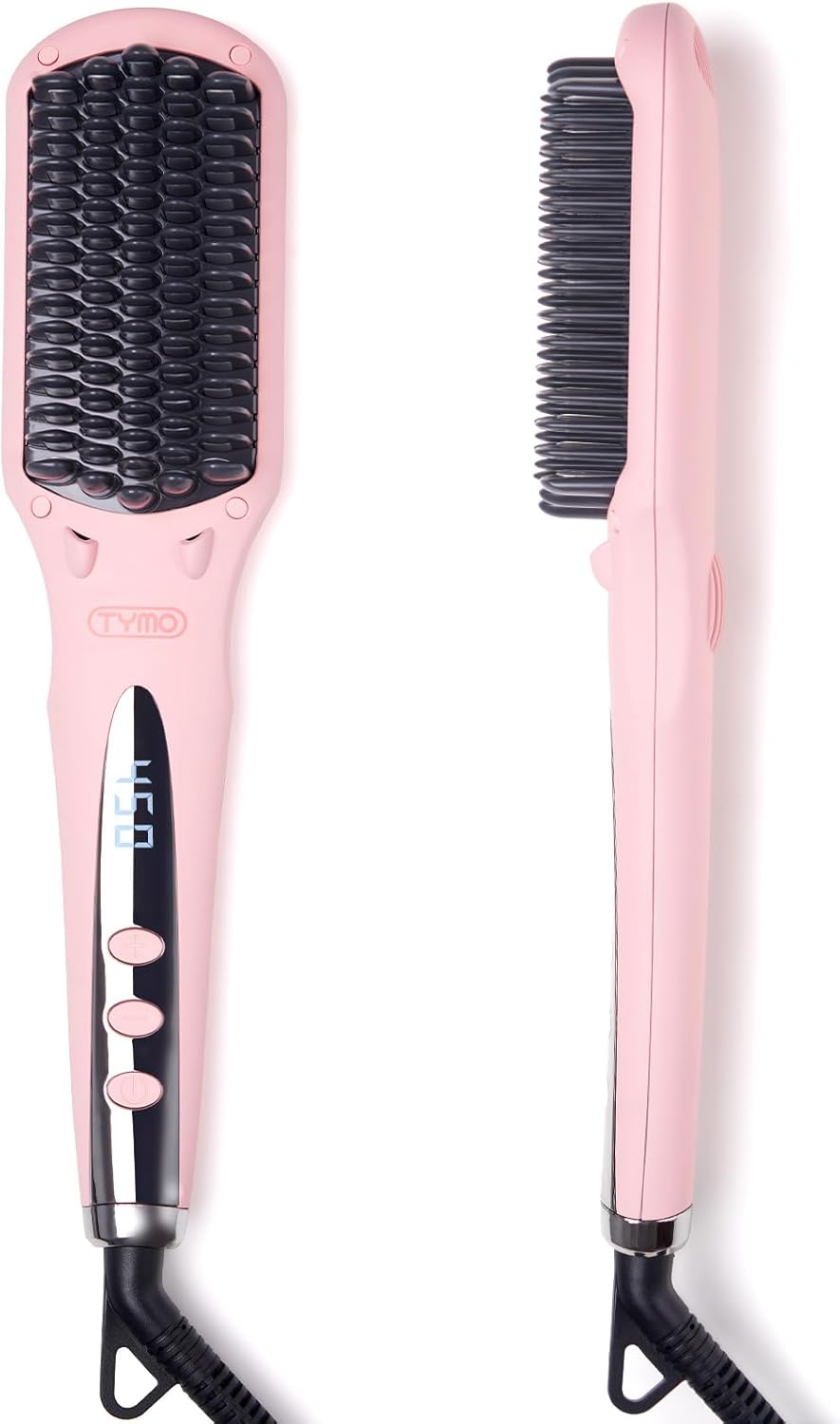 TYMO Ionic Hair Straightener Brush - Straightening Comb with 10M Negative Ions,...
