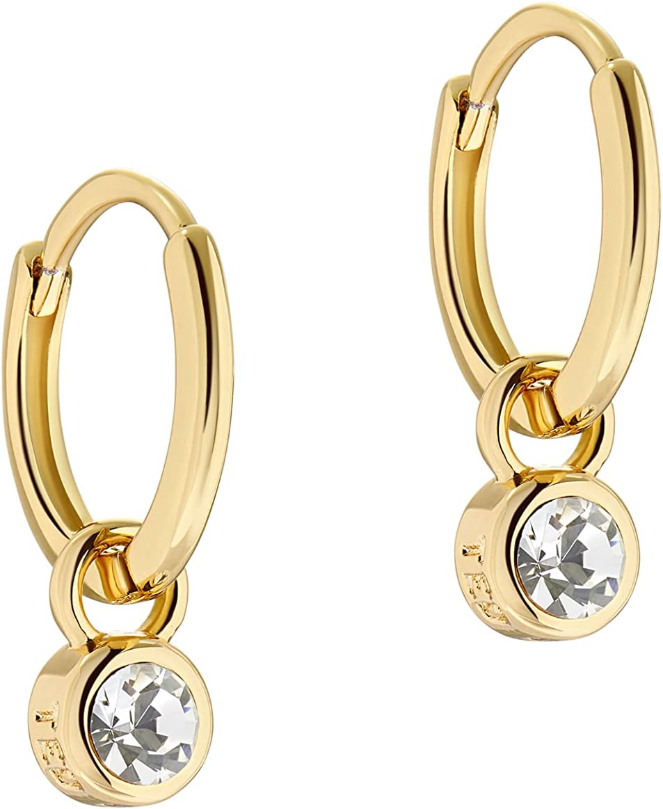 Ted Baker Sinalaa Crystal Huggie Hoop Earrings For Women Gold Tone/Crystal