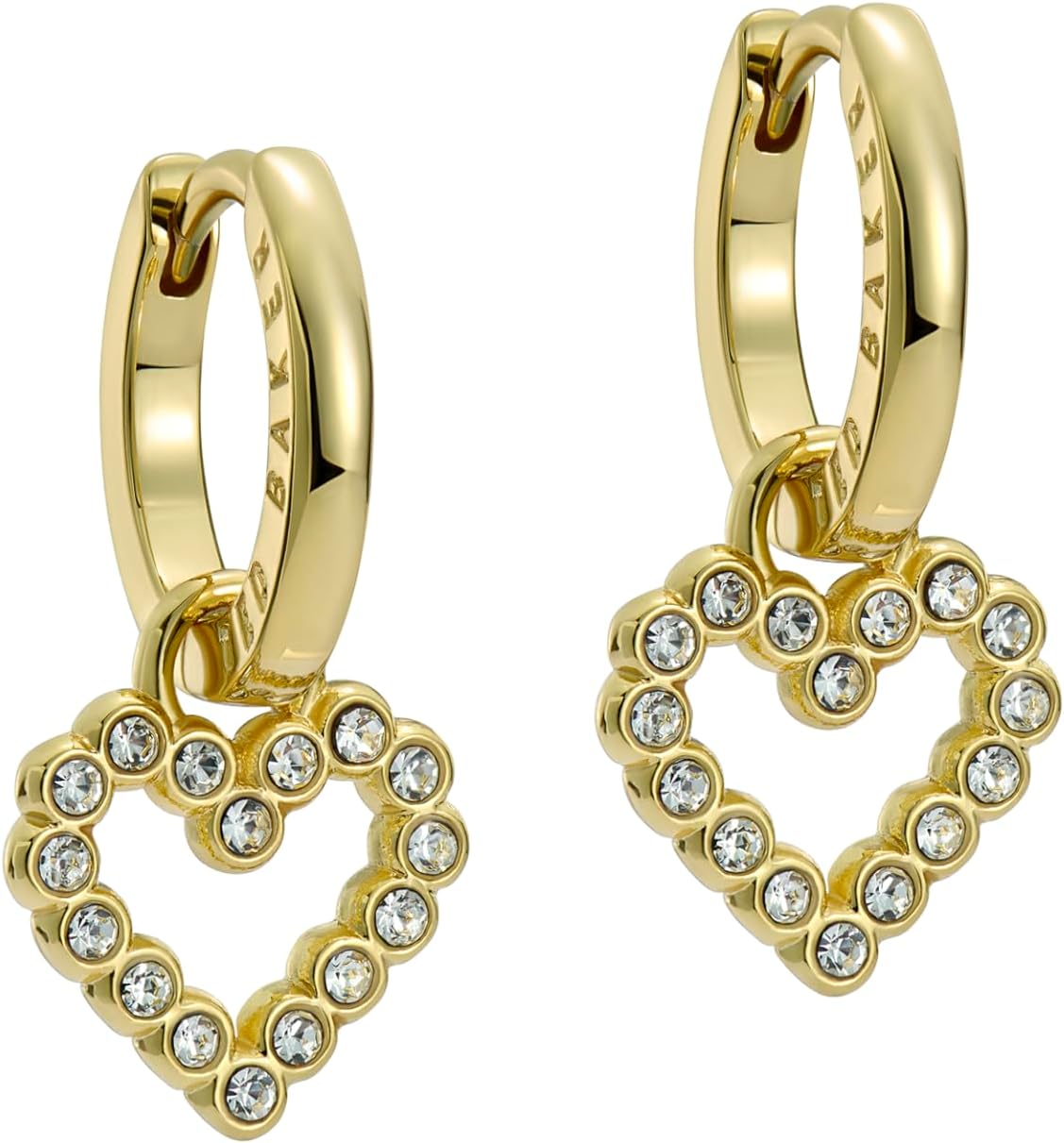 Ted Baker Amora Crystal Halo Heart Huggie Earrings For Women Gold/Crystal